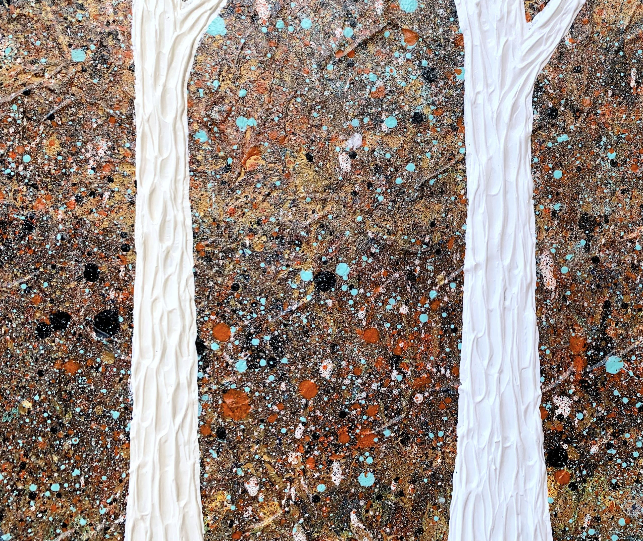 Close Up 1 Gum Trees Australian Outback Landscape Textured Impasto Art Miranda Lloyd