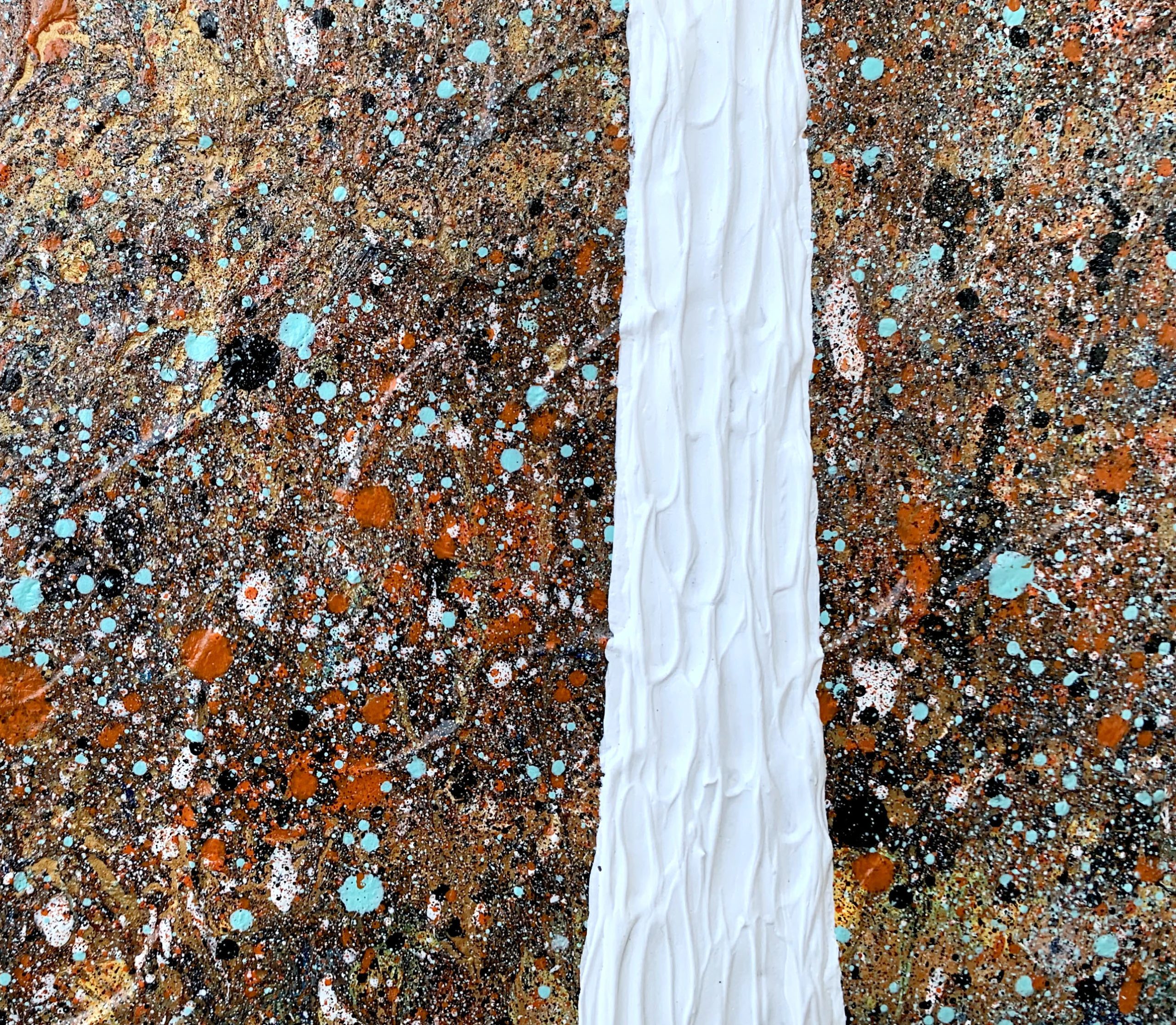 Close Up 2 Gum Trees Australian Outback Landscape Textured Impasto Art Miranda Lloyd