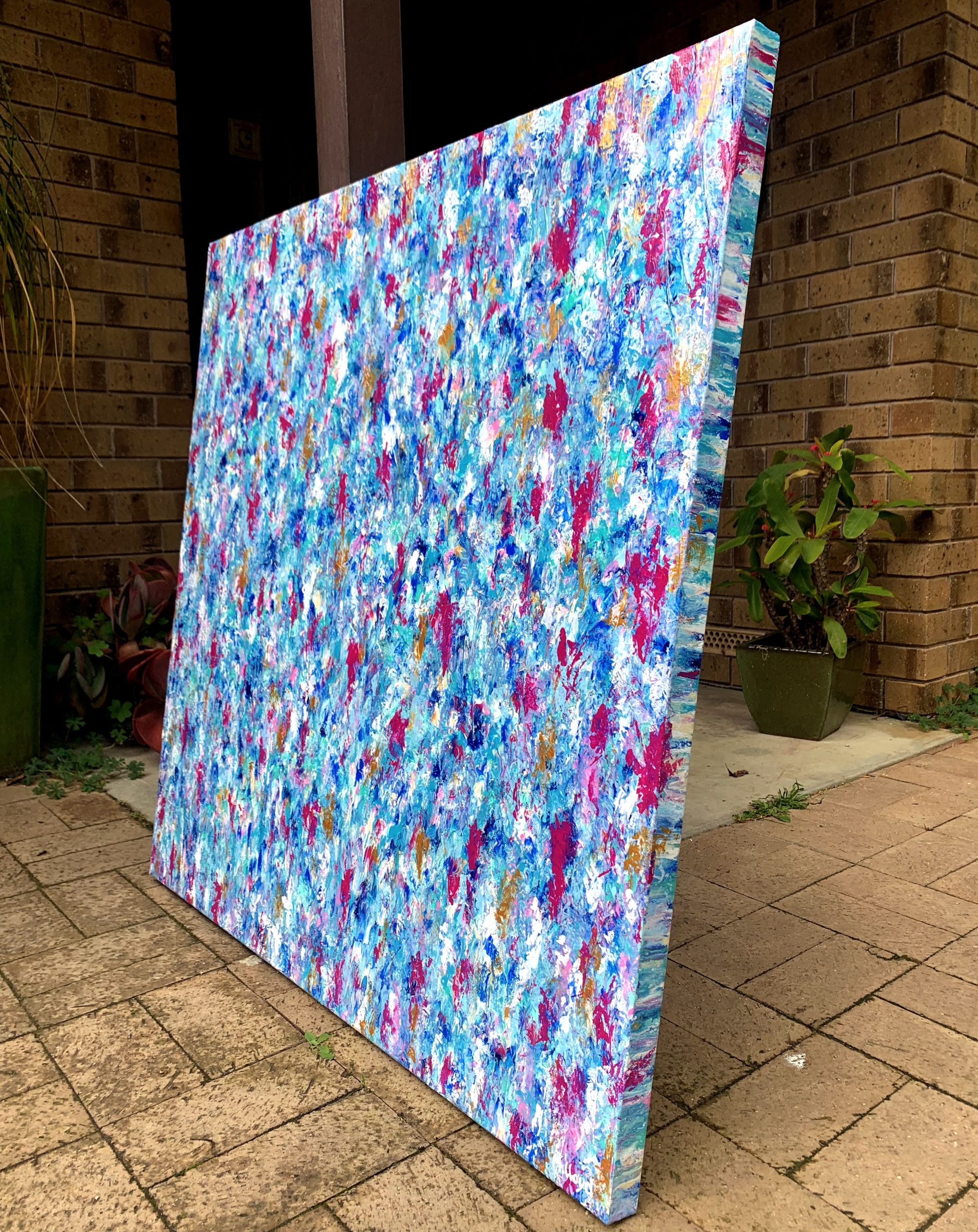 Flowers Edges Coastal Tropical Florals Large Miranda Lloyd Artist 100cm X 100cm