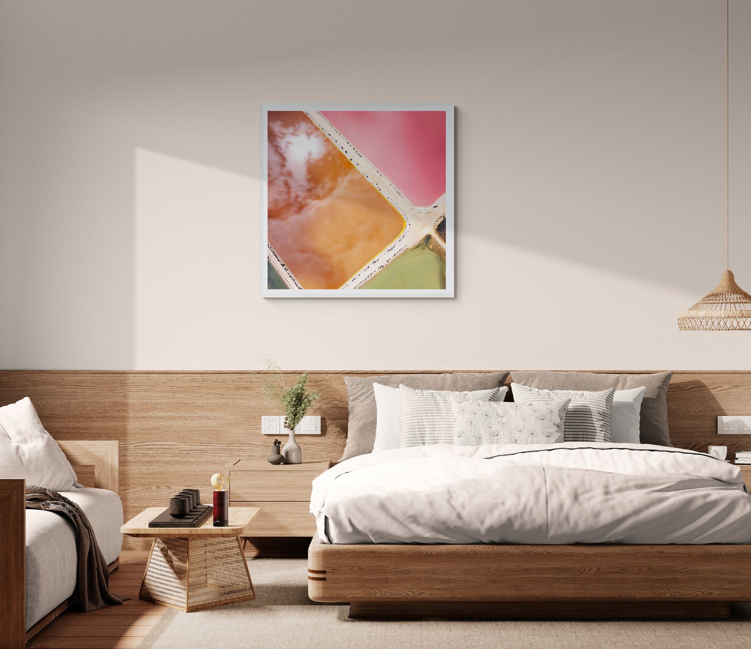 Comfy Boho Bedroom With Wood Accents (1)