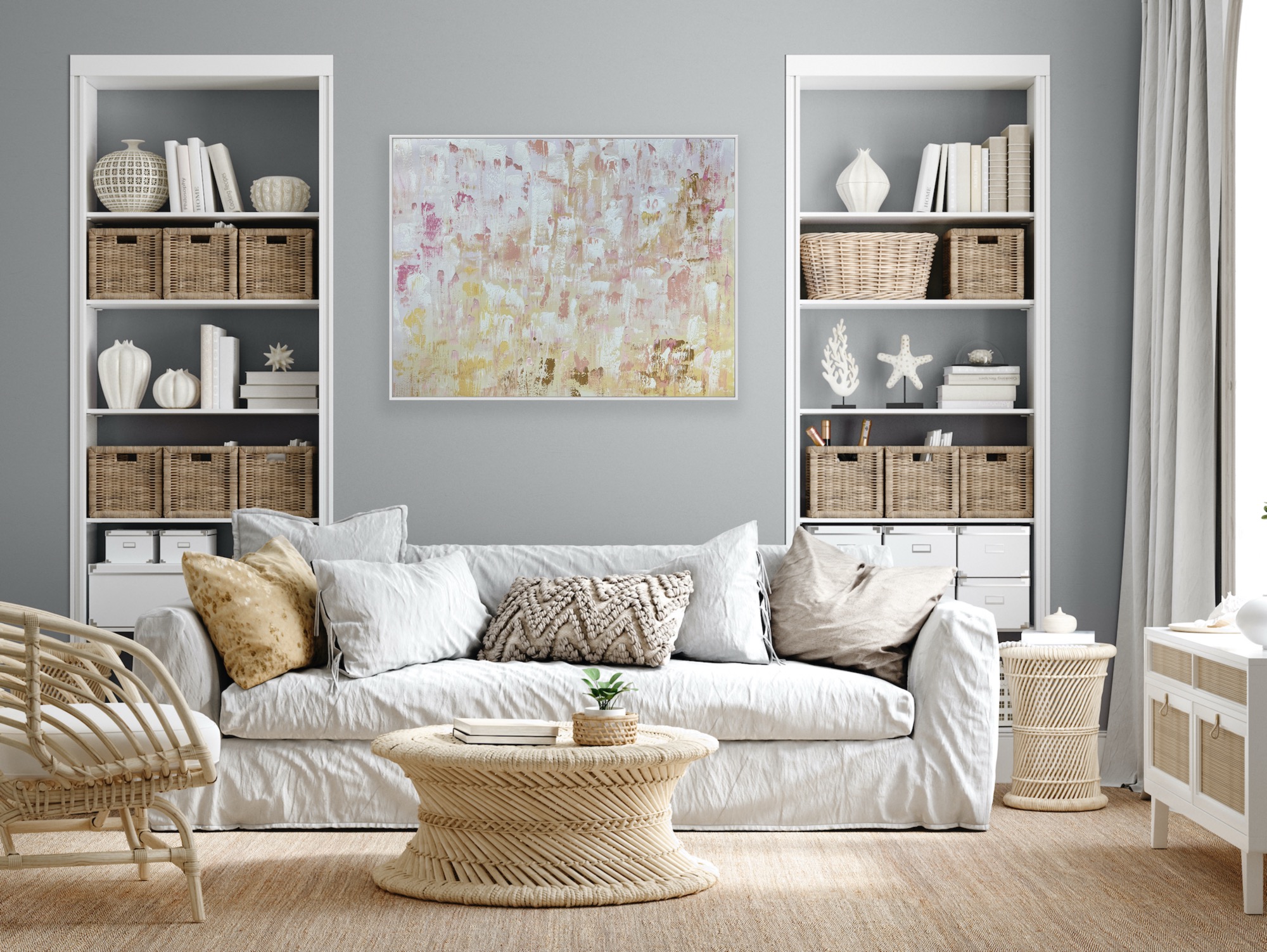 White Coastal Lounge Alanah Jarvis Art