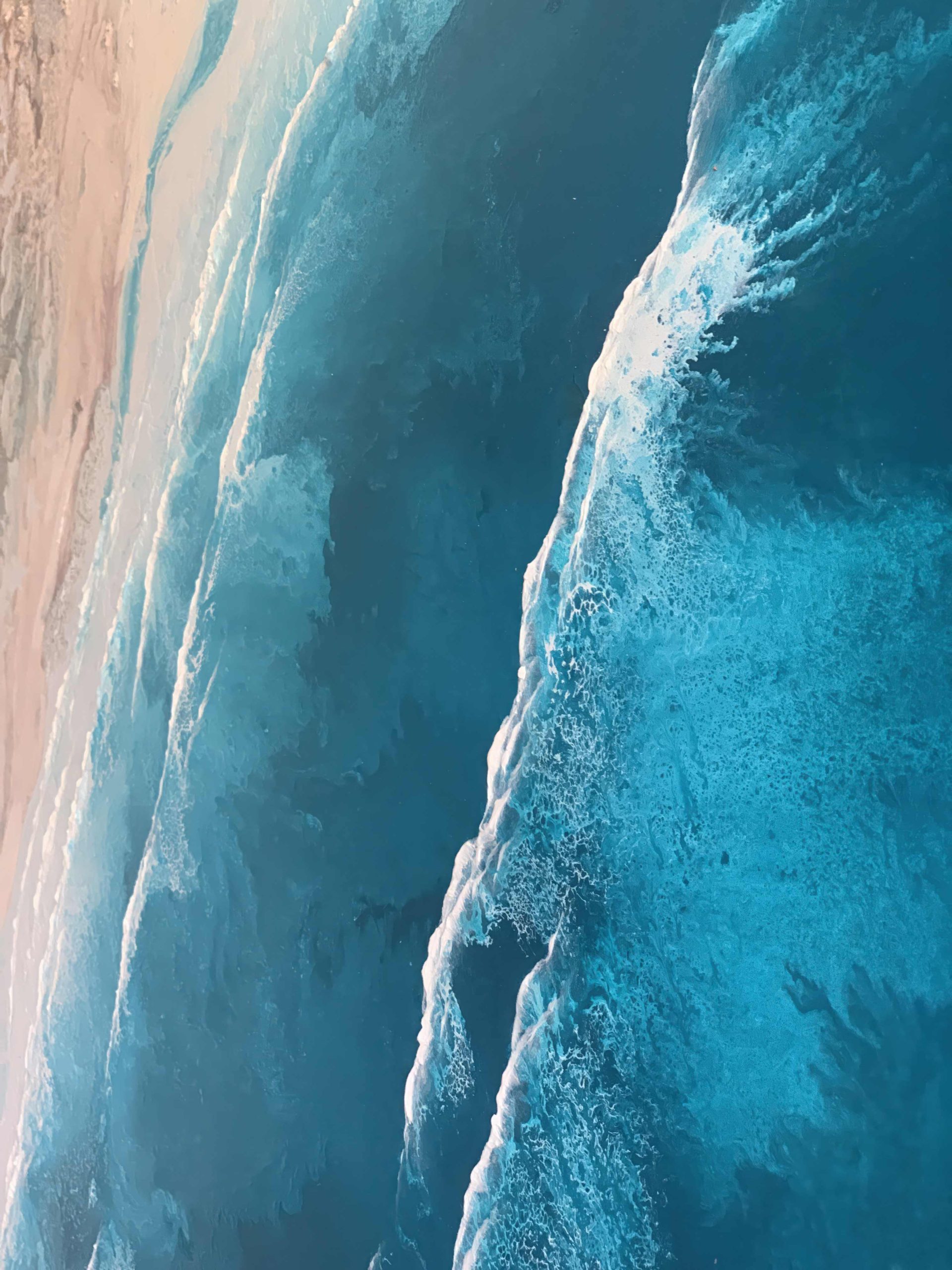 Teal And Beige Seascape Wall Art4