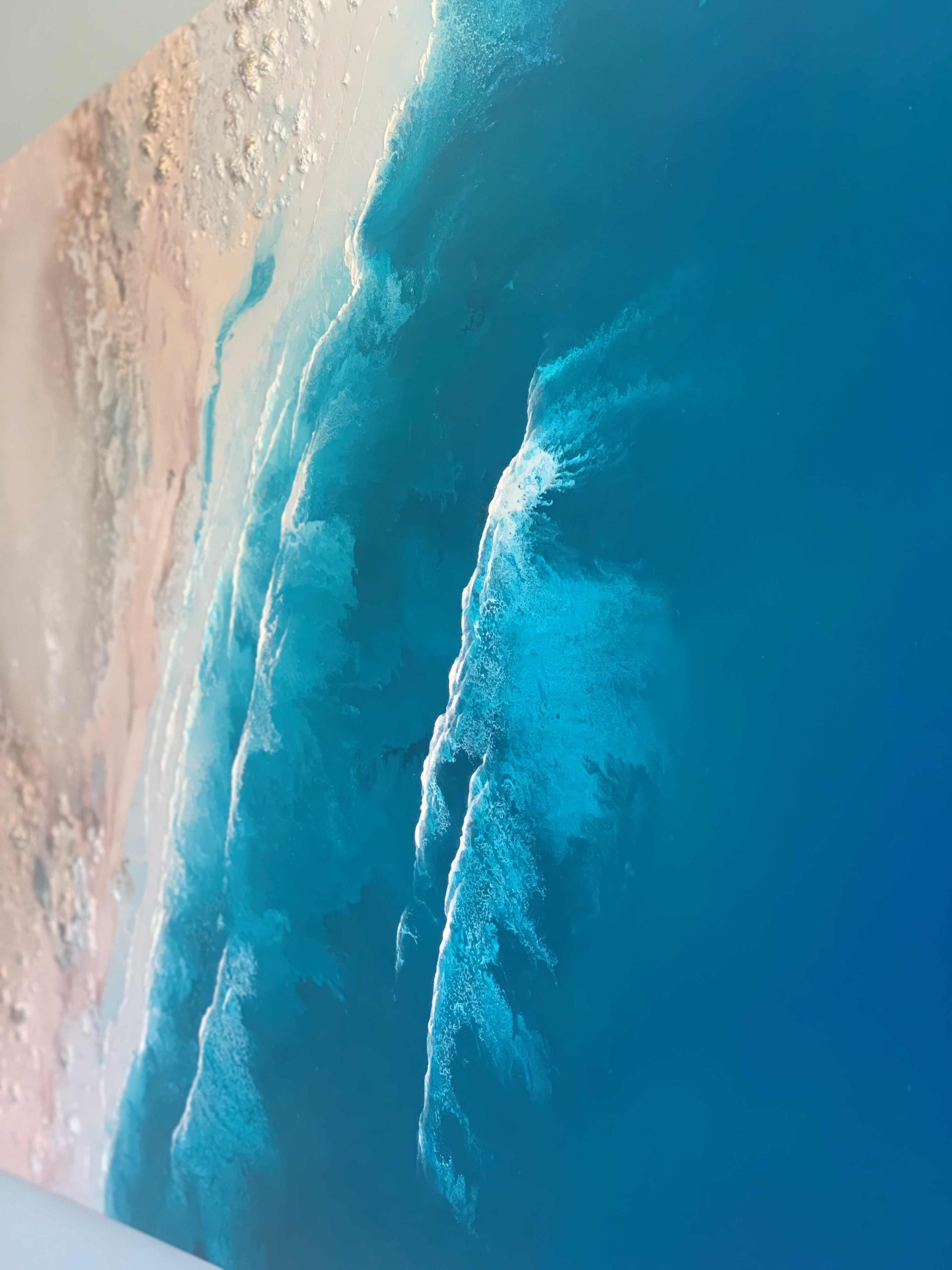 Teal And Beige Seascape Wall Art5