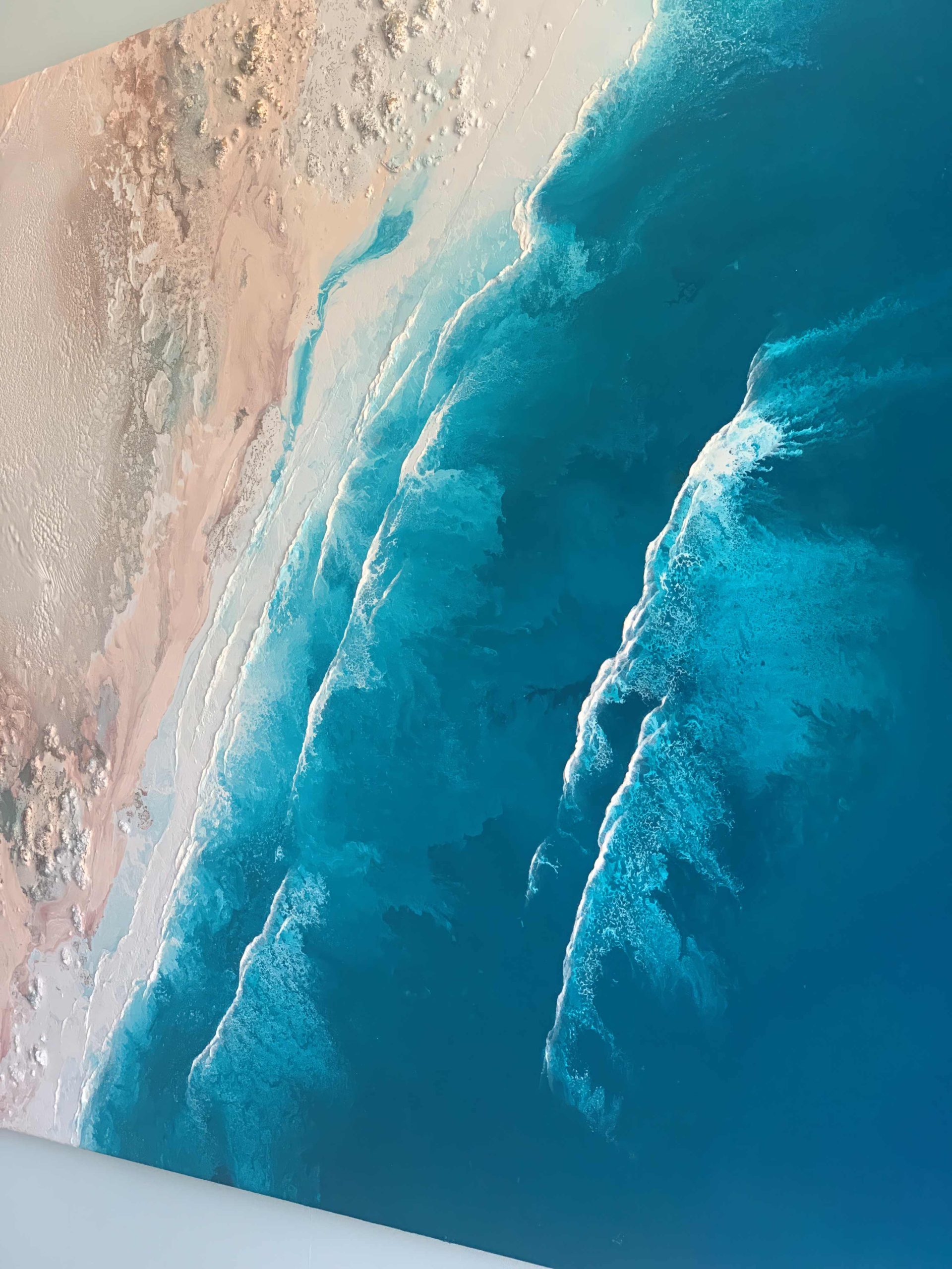 Teal And Beige Seascape Wall Art6