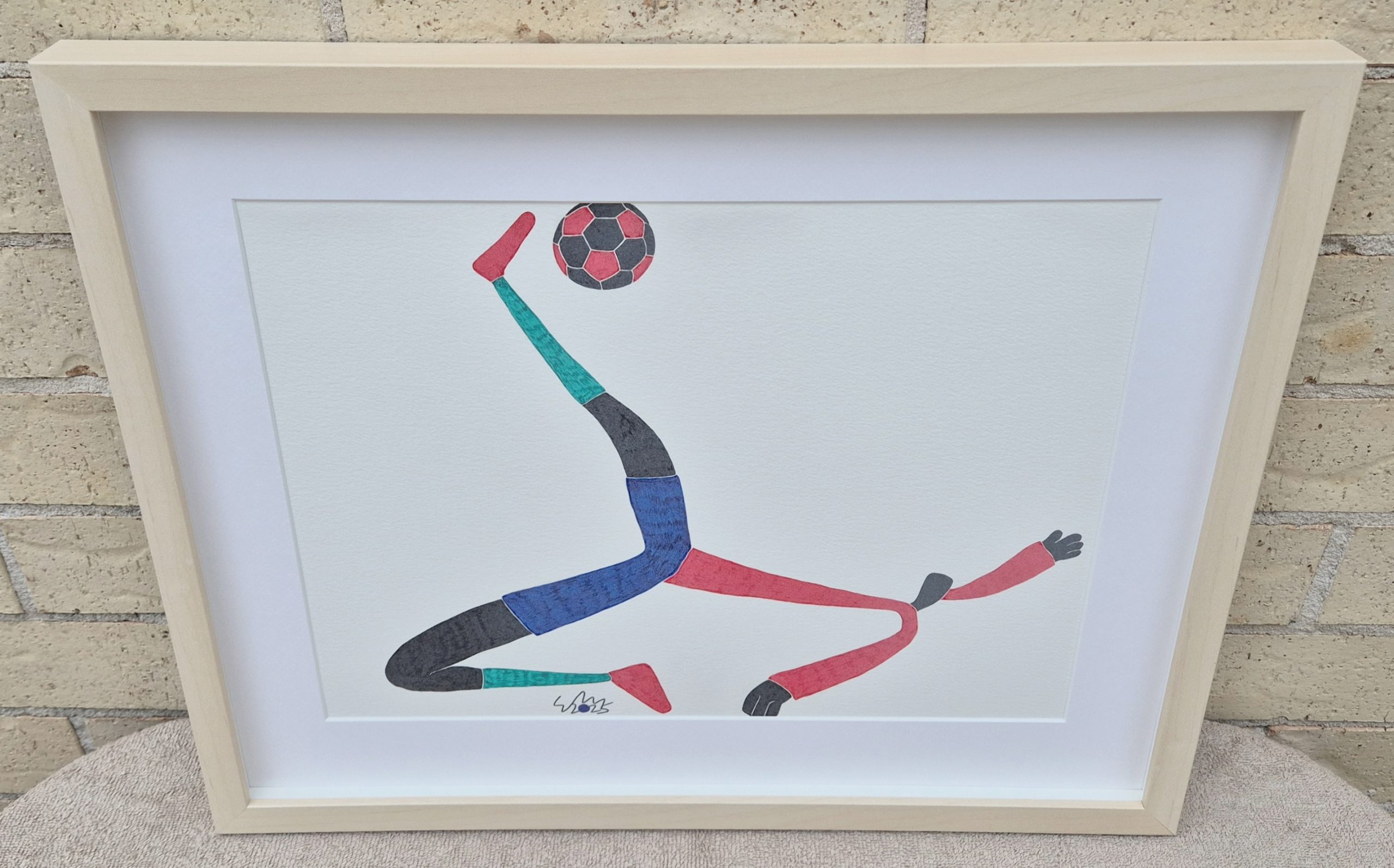 Overhead Kick Ink Drawing 2025 With Frame Outdoor (1)