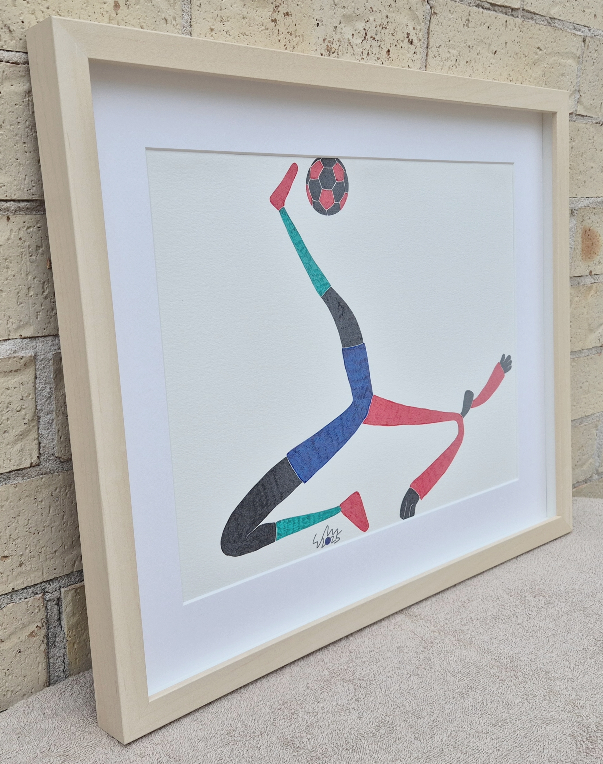 Overhead Kick Ink Drawing 2025 With Frame Outdoor (2)