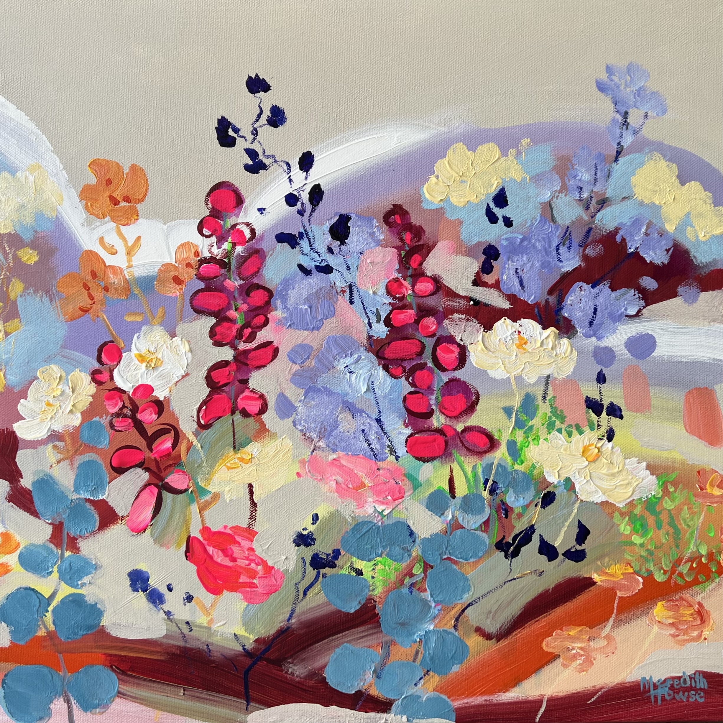 Flower Grove Vintage Close Up By M Howse