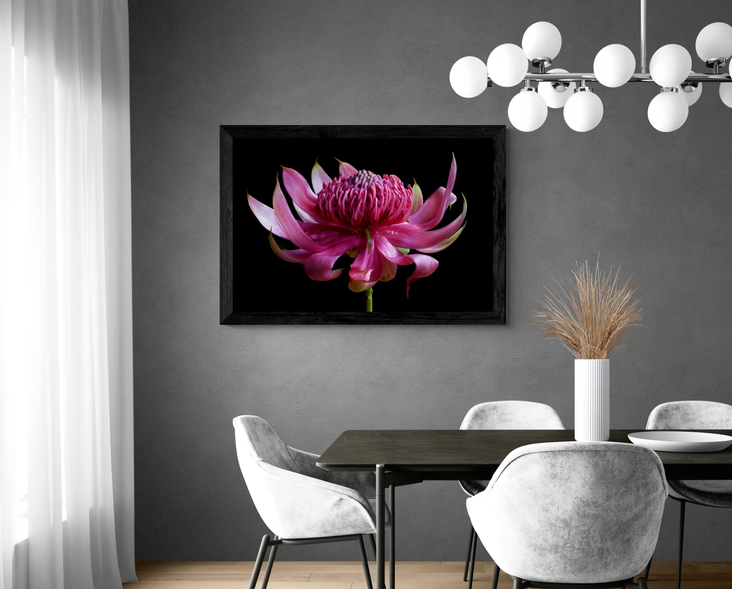 Modern Dining Room With Pendant Lights (33)