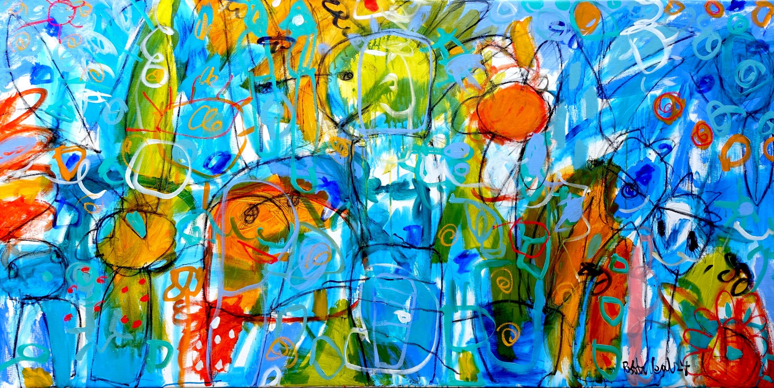 Blue Grandmother Hides In The Garden