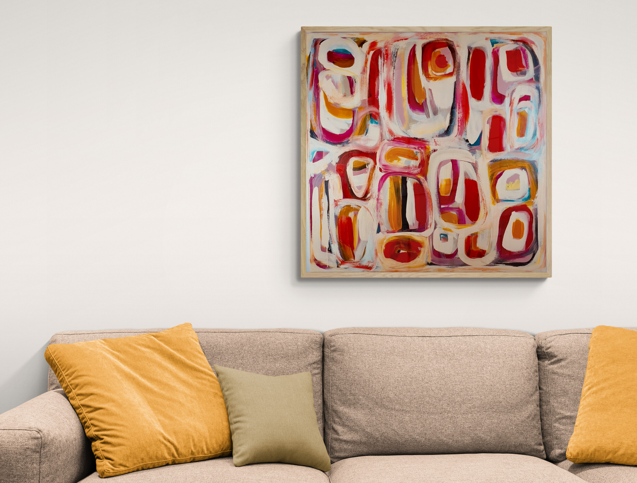 Close Up View Of Large Sofa