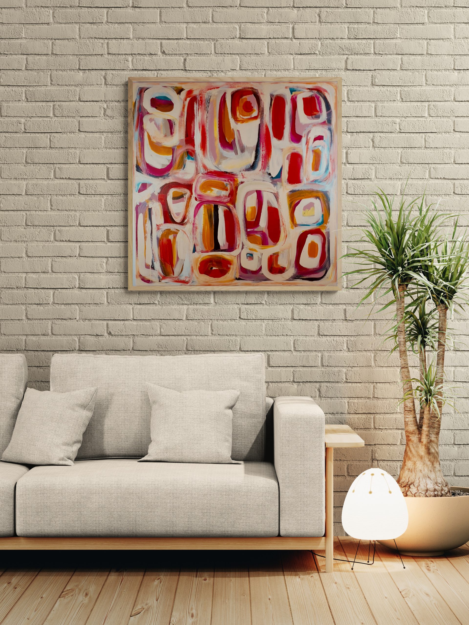 Cozy Living Room With A Large Plant