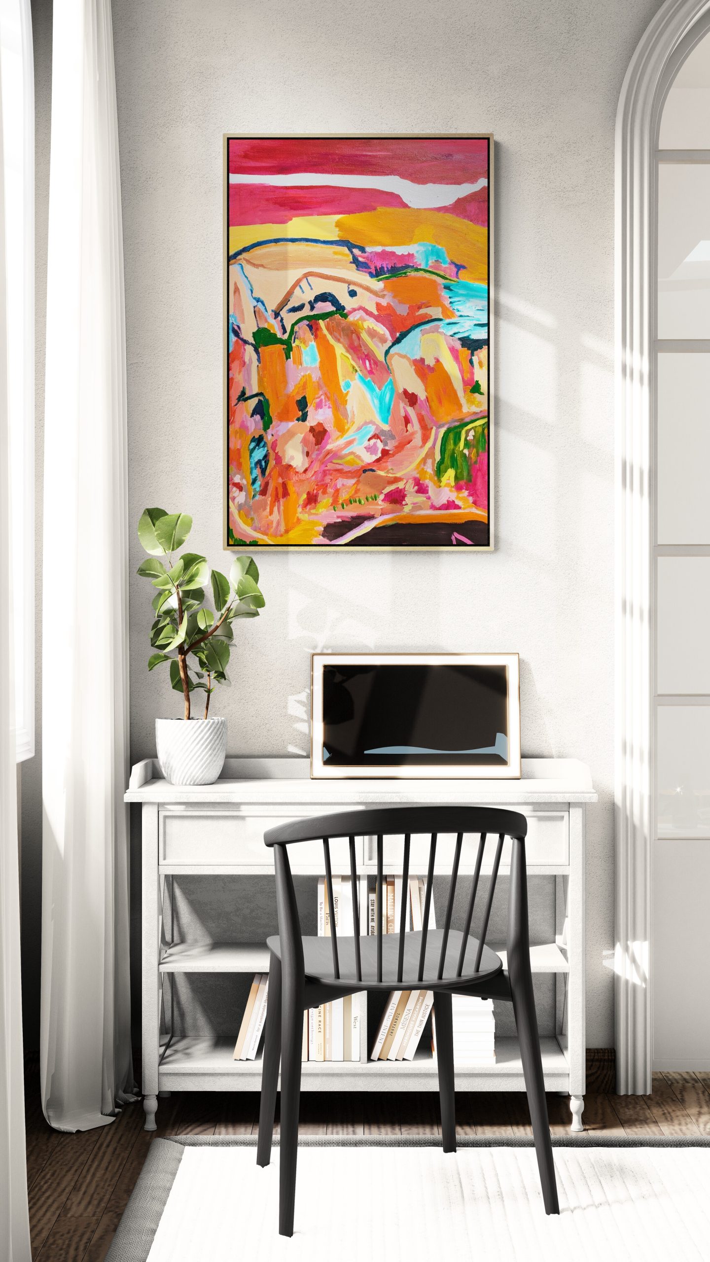 Home Study Illuminated In Natural Light