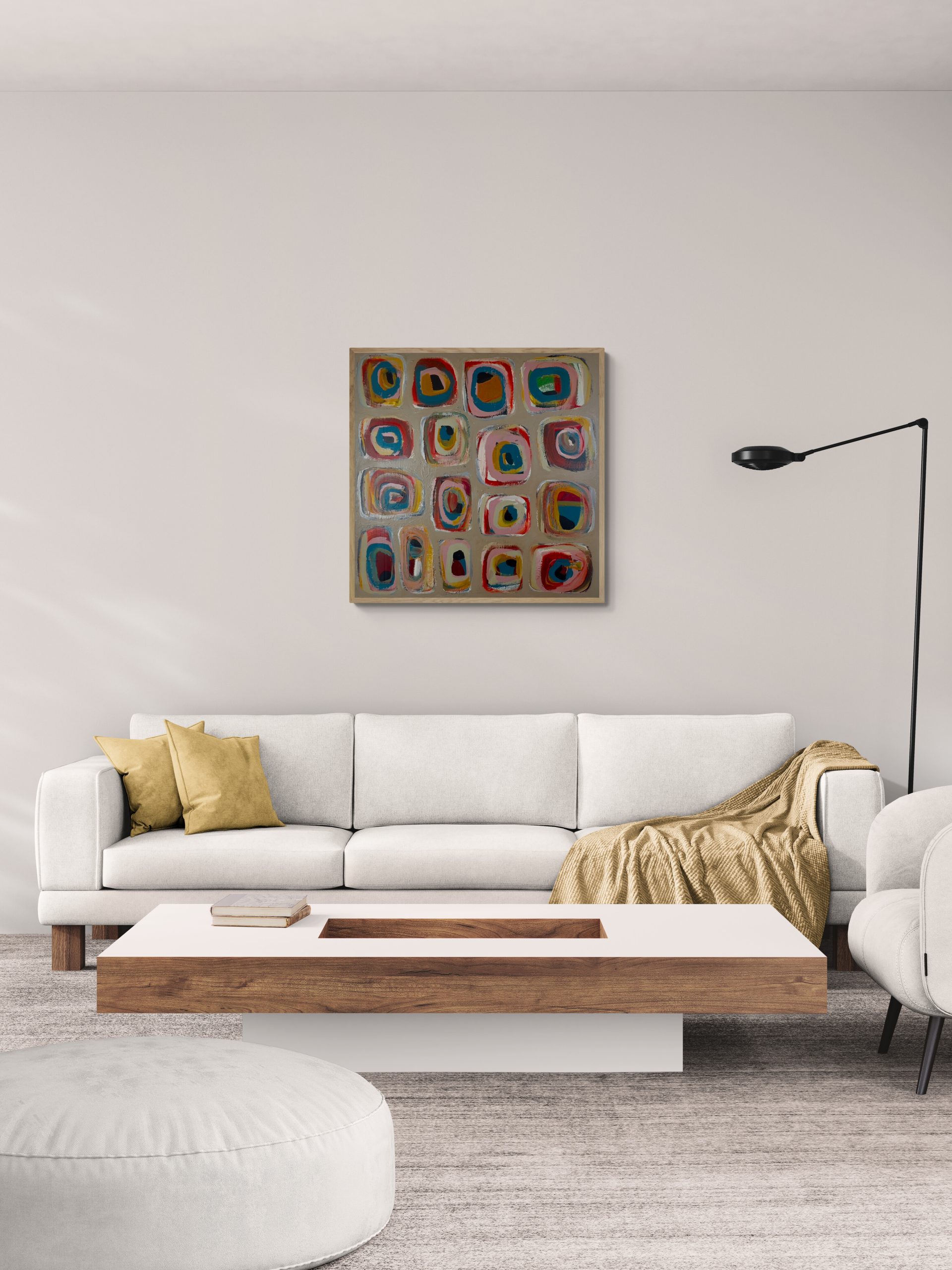 Living Room With A Comfy Sofa And Armchair