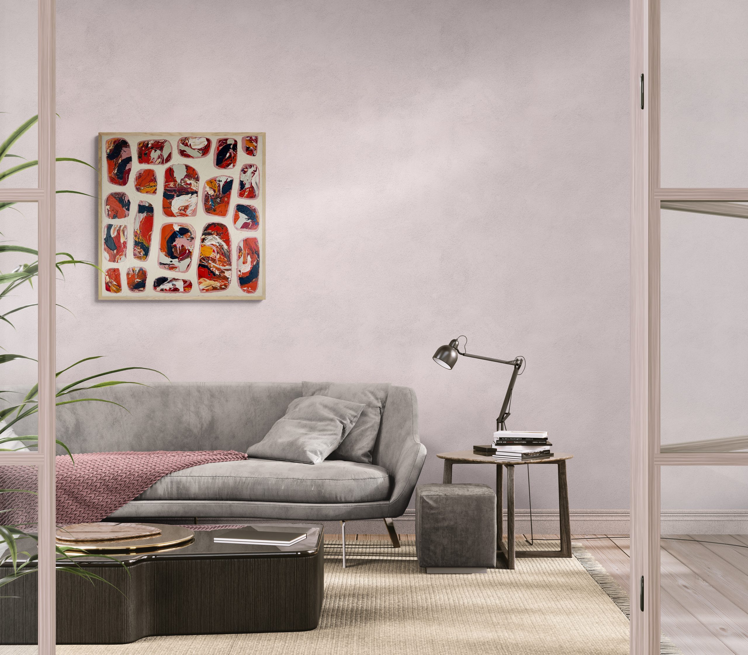 Modern Living Room With A Fancy Coffee Table