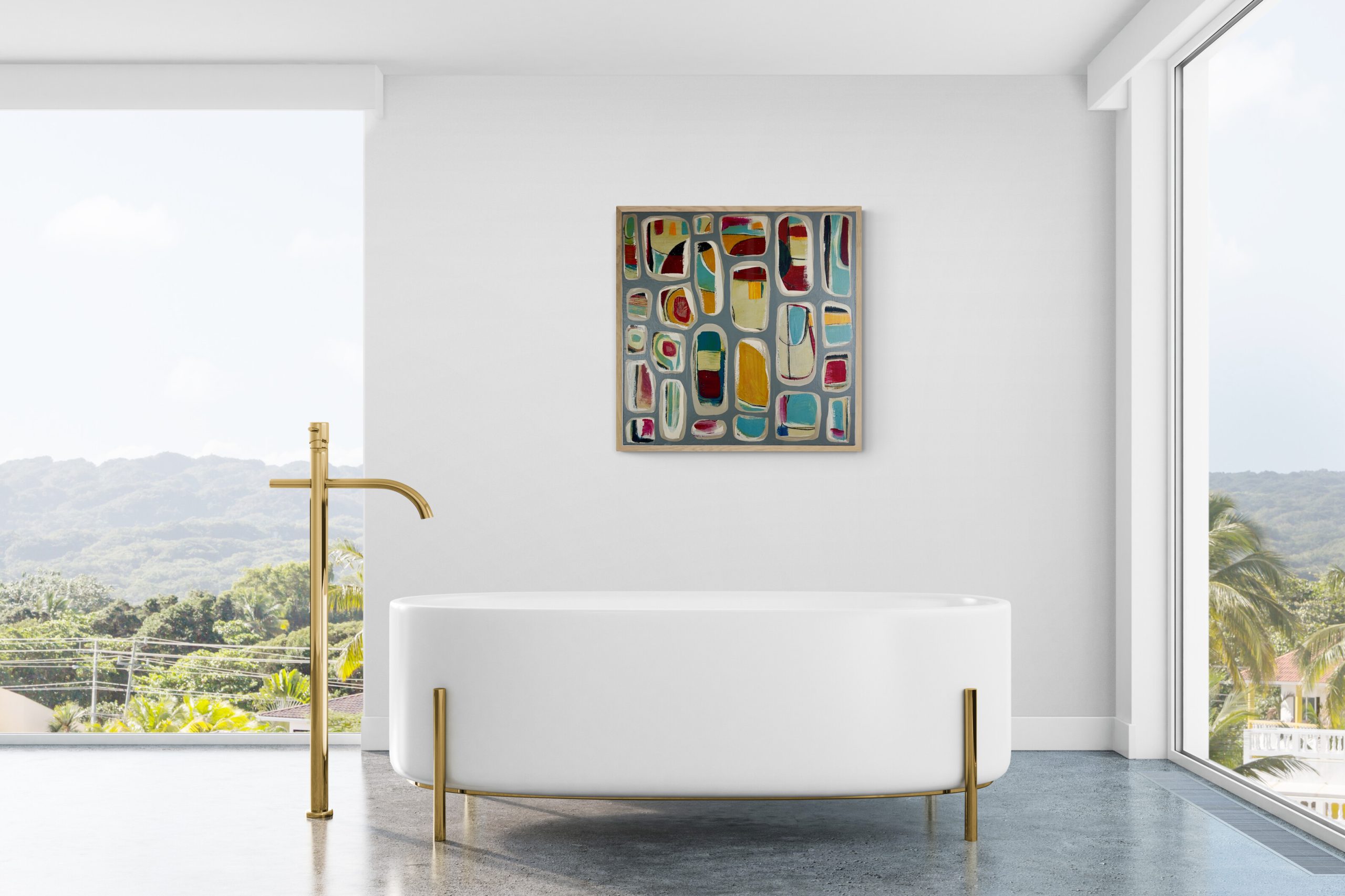 Modern Bathroom With Elevated Tropical View