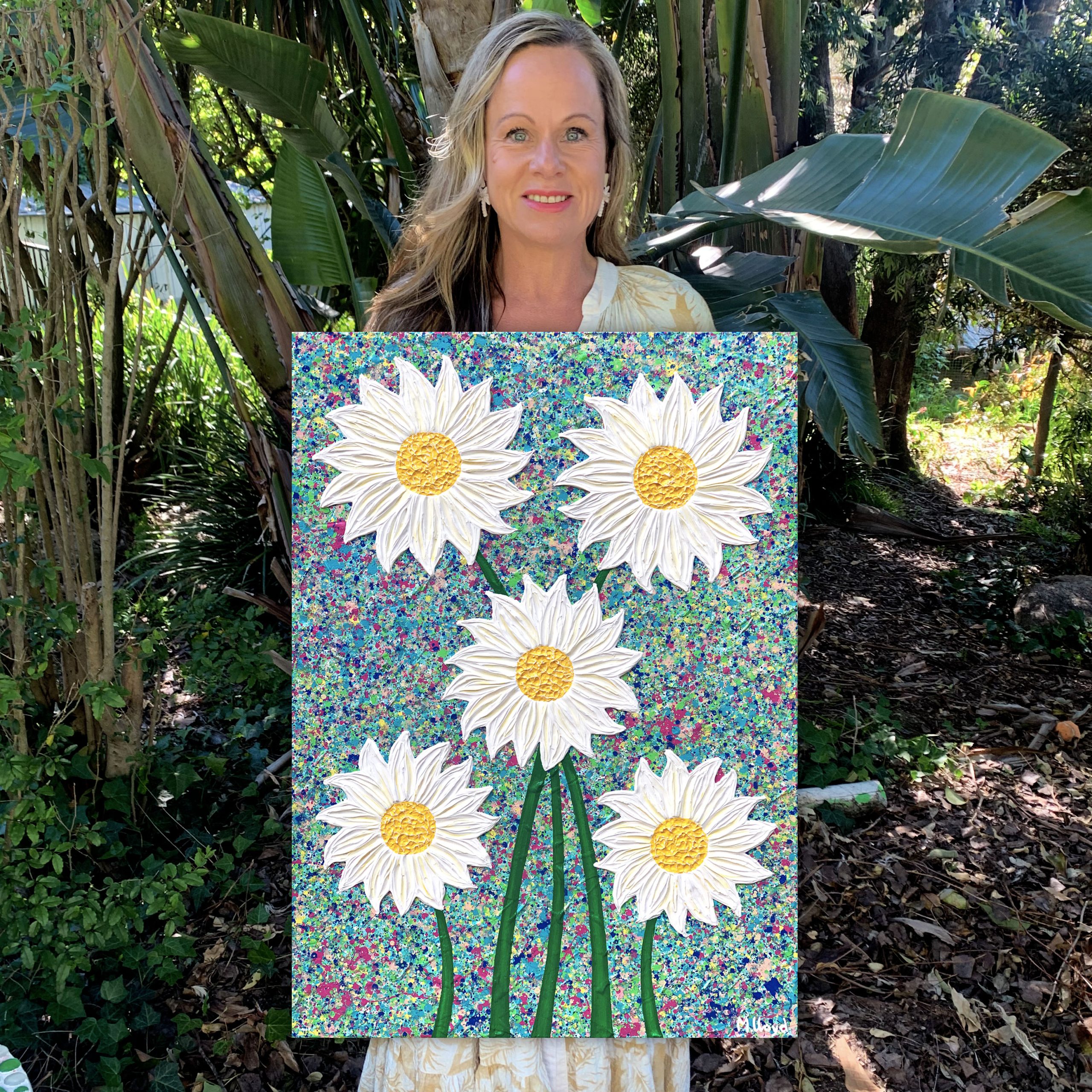 Profile Miranda Lloyd Daisy Flowers Textured Abstract Miranda Lloyd Artist