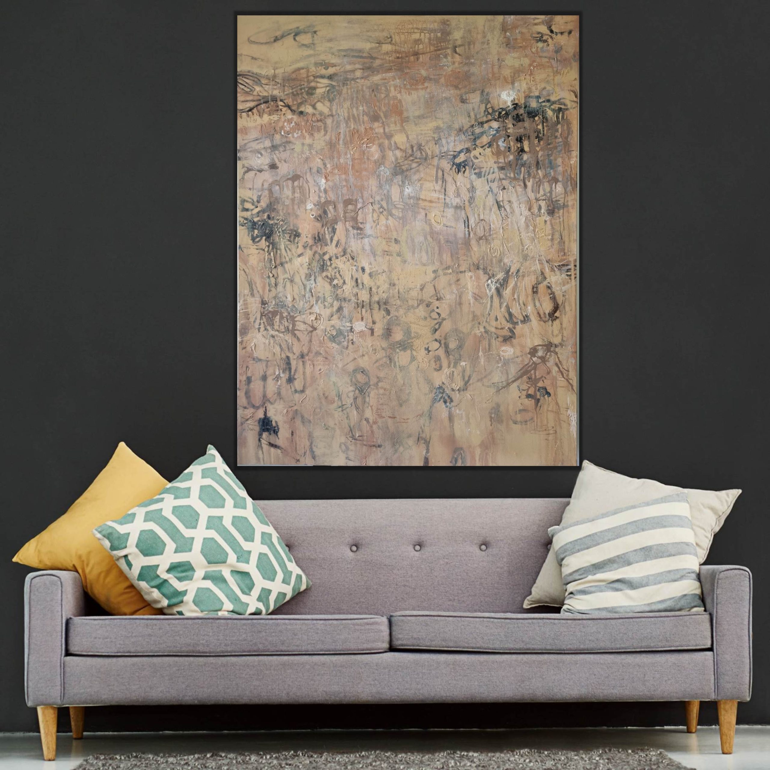 Warm Earth Blk Wall Grey Lounge