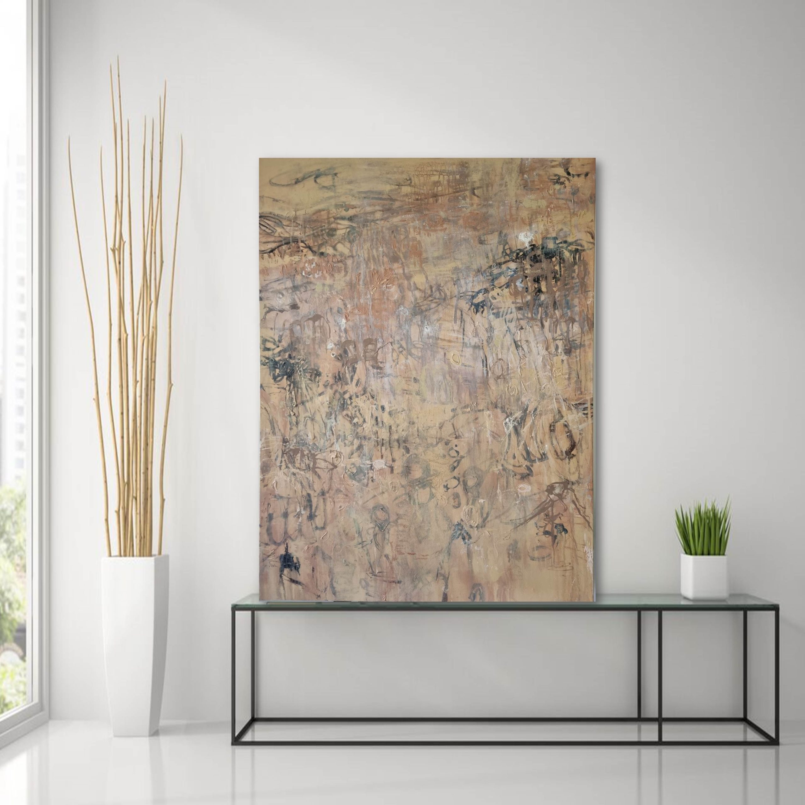 Warm Earth Glass Bench High Rise