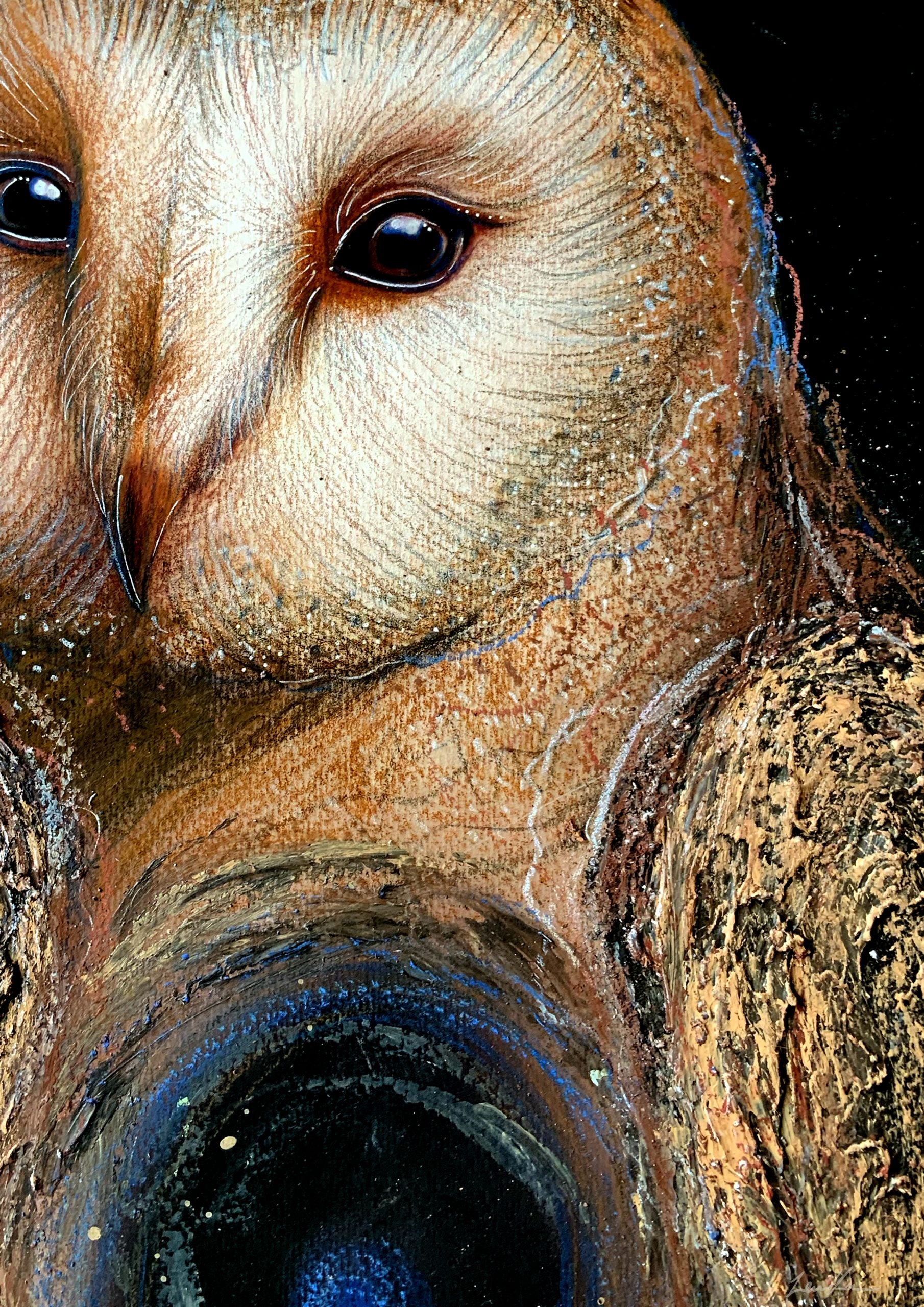Sydney Artist Leni Kae Athena’s Owl Awakening A2 Closeup Sm2