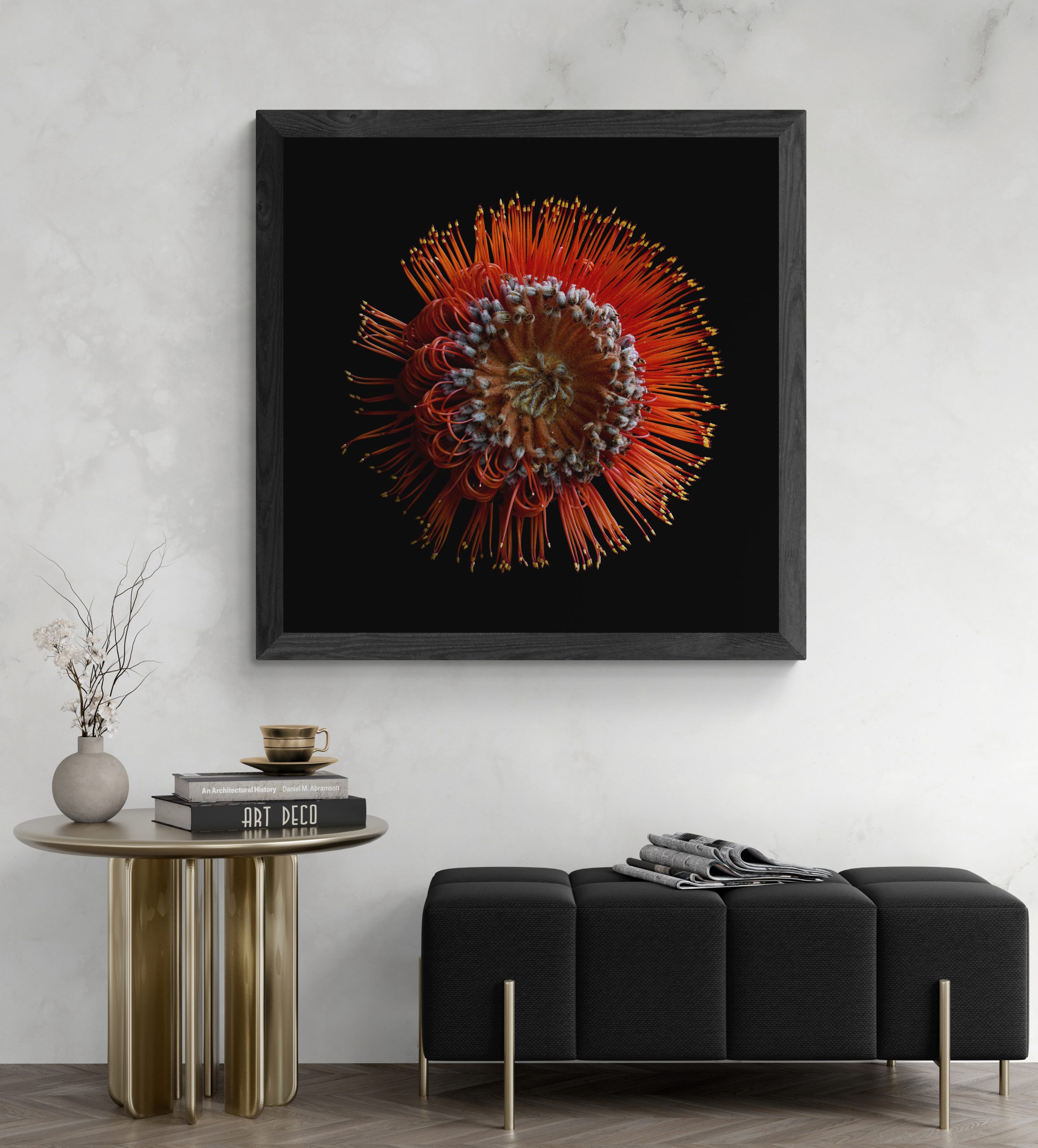 Living Room With Bench Sofa And Table (22)