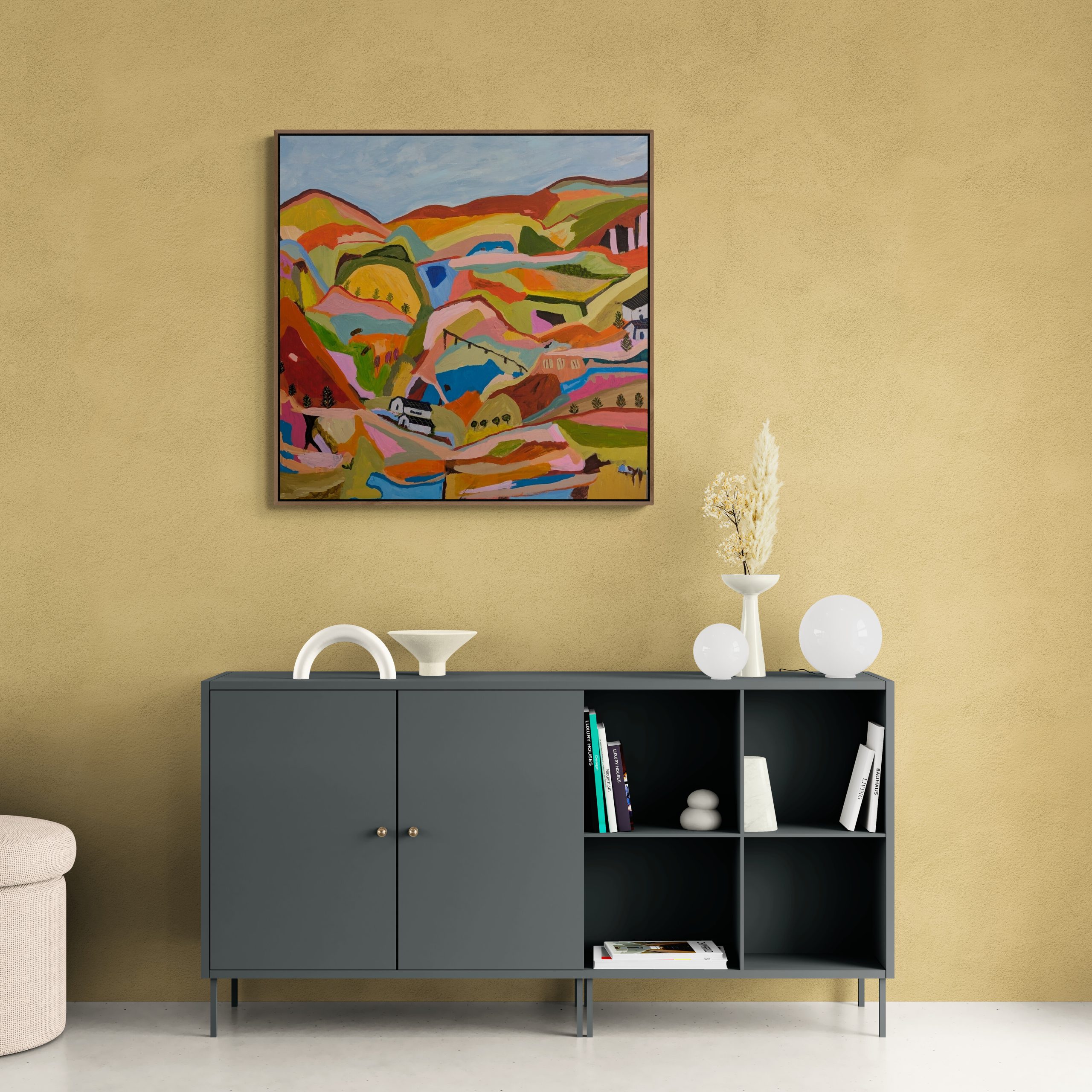 Living Room With A Modern Cabinet (1)