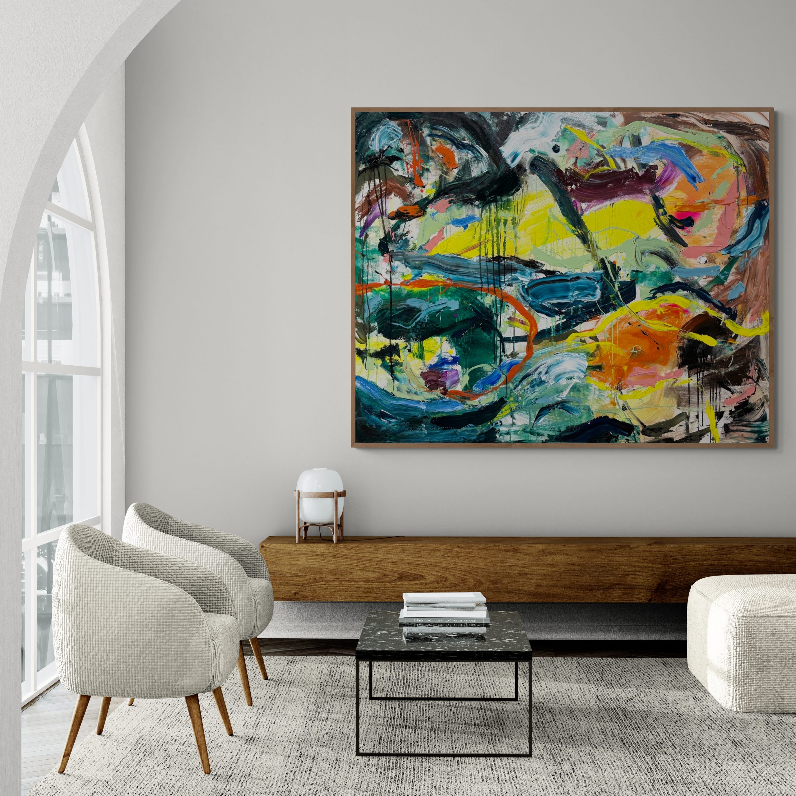 Stylish Living Room With Arched Entrance (1)