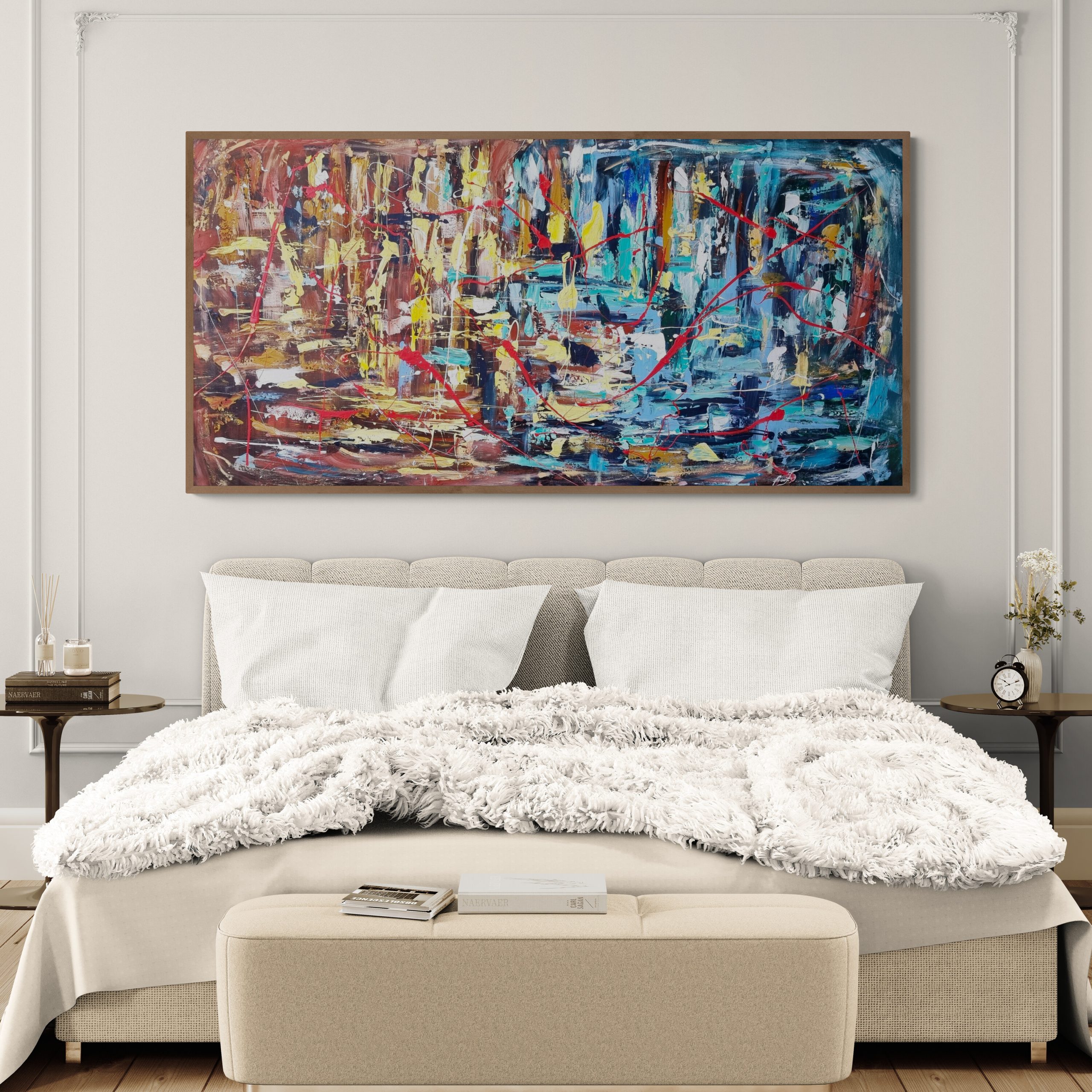 Fancy Bedroom With Unique Ceiling Light