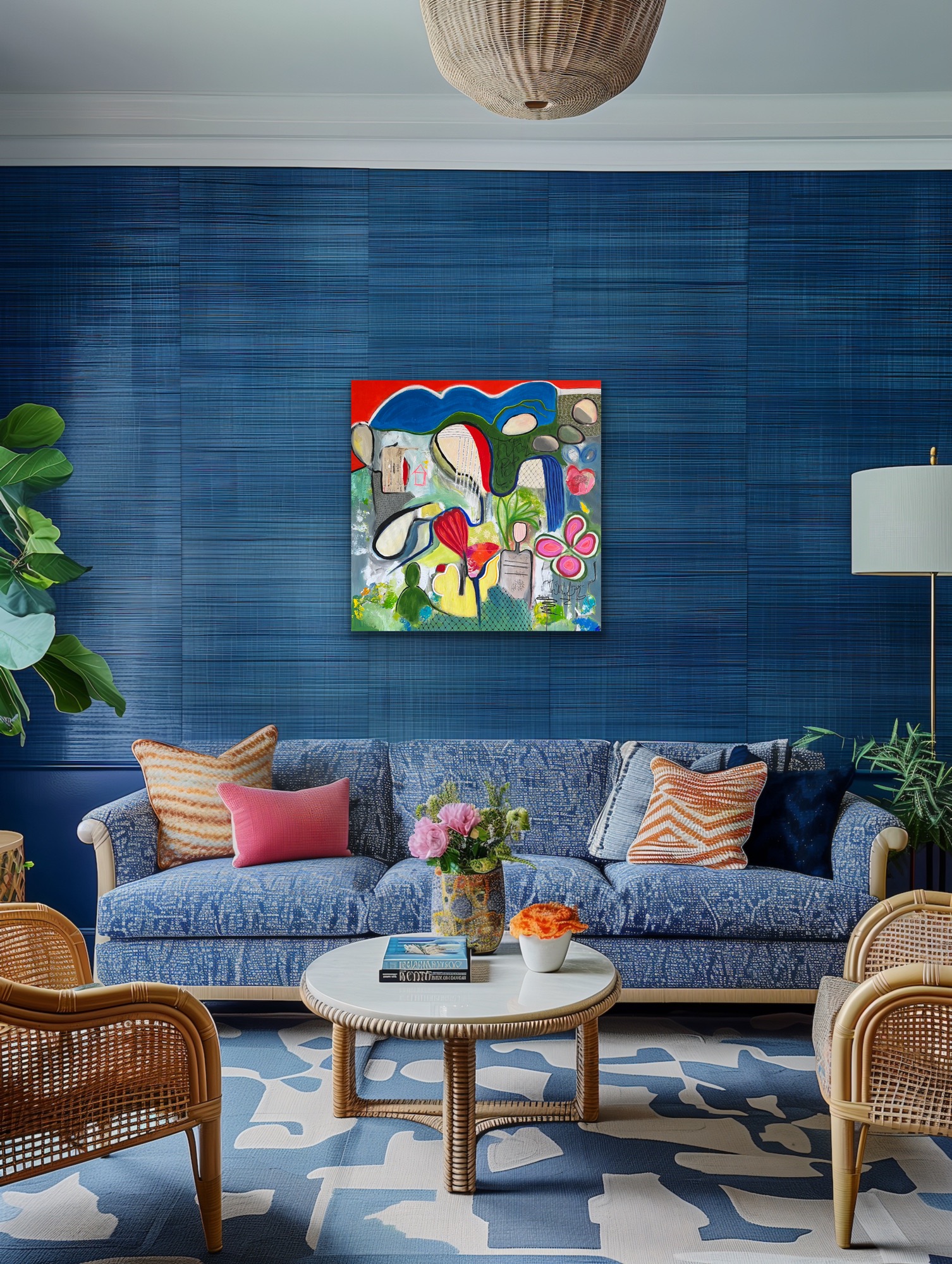 The Heart Is There No1 Insitu Blue Wall