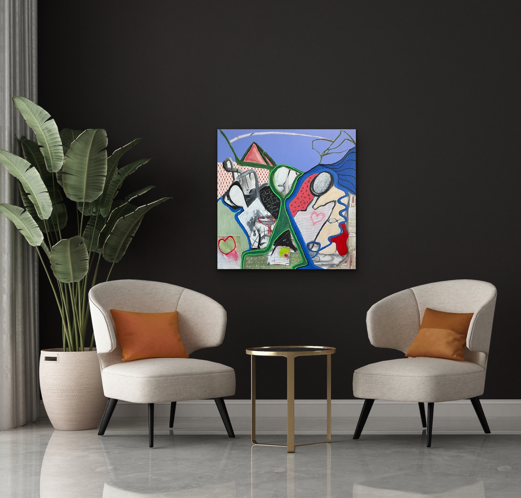 The Heart Is There No2 Insitu Black Wall