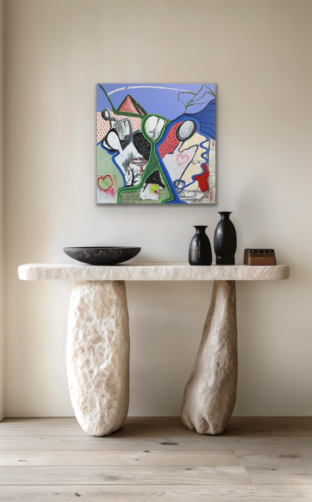 The Heart Is There No2 Insitu Beige Wall