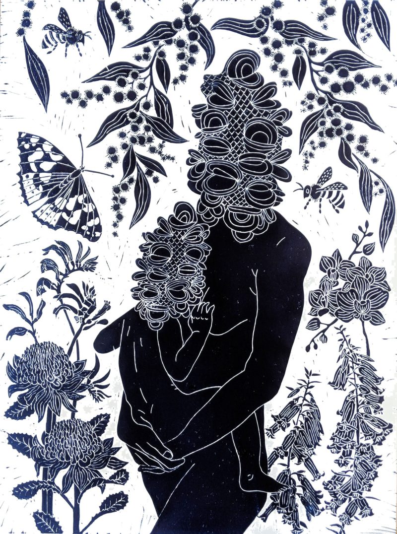 Banksia Baby Lino Print