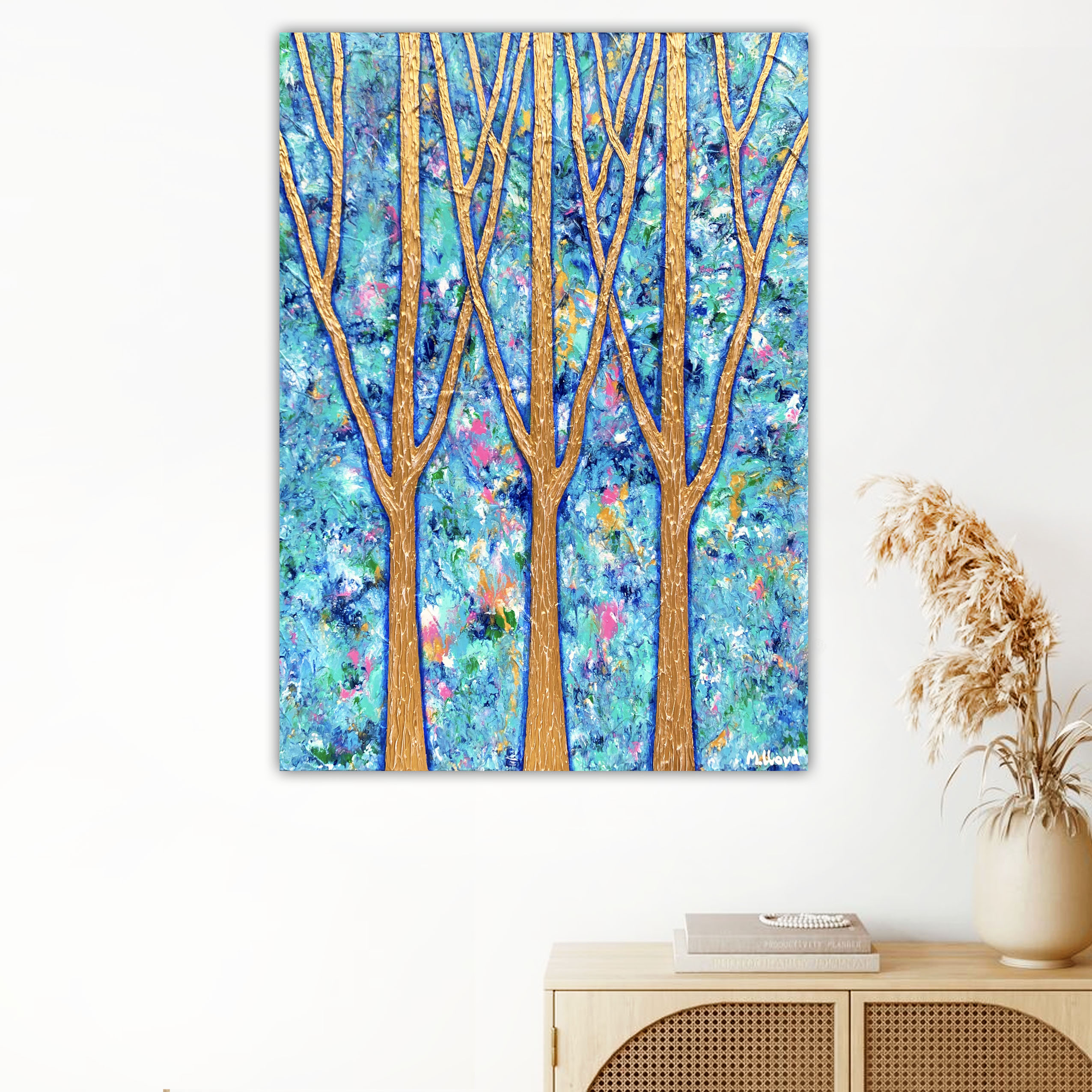Lounge 1 Coastal Golden Gum Tree Landscape Miranda Lloyd Artist