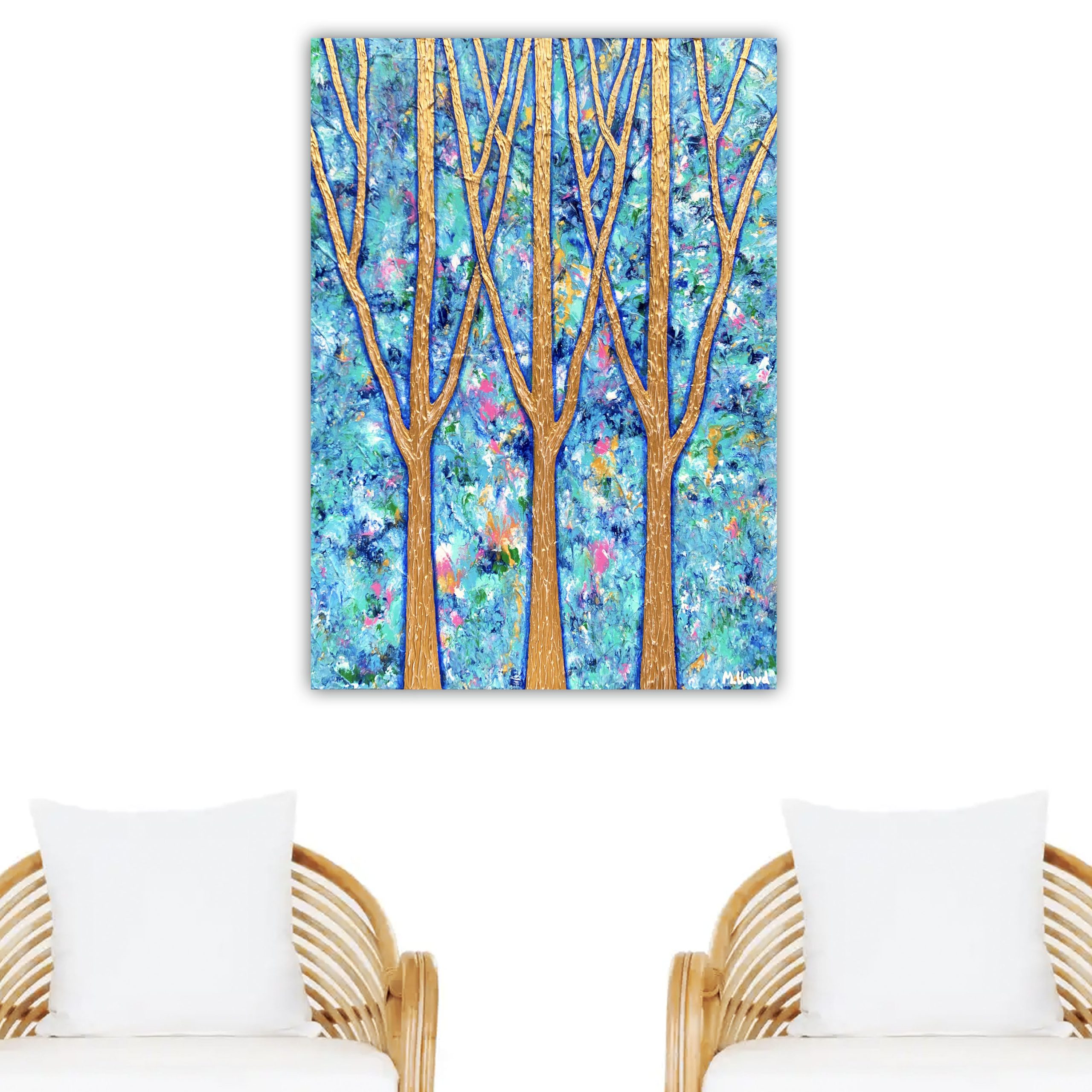 Lounge 2 Coastal Golden Gum Tree Landscape Miranda Lloyd Artist
