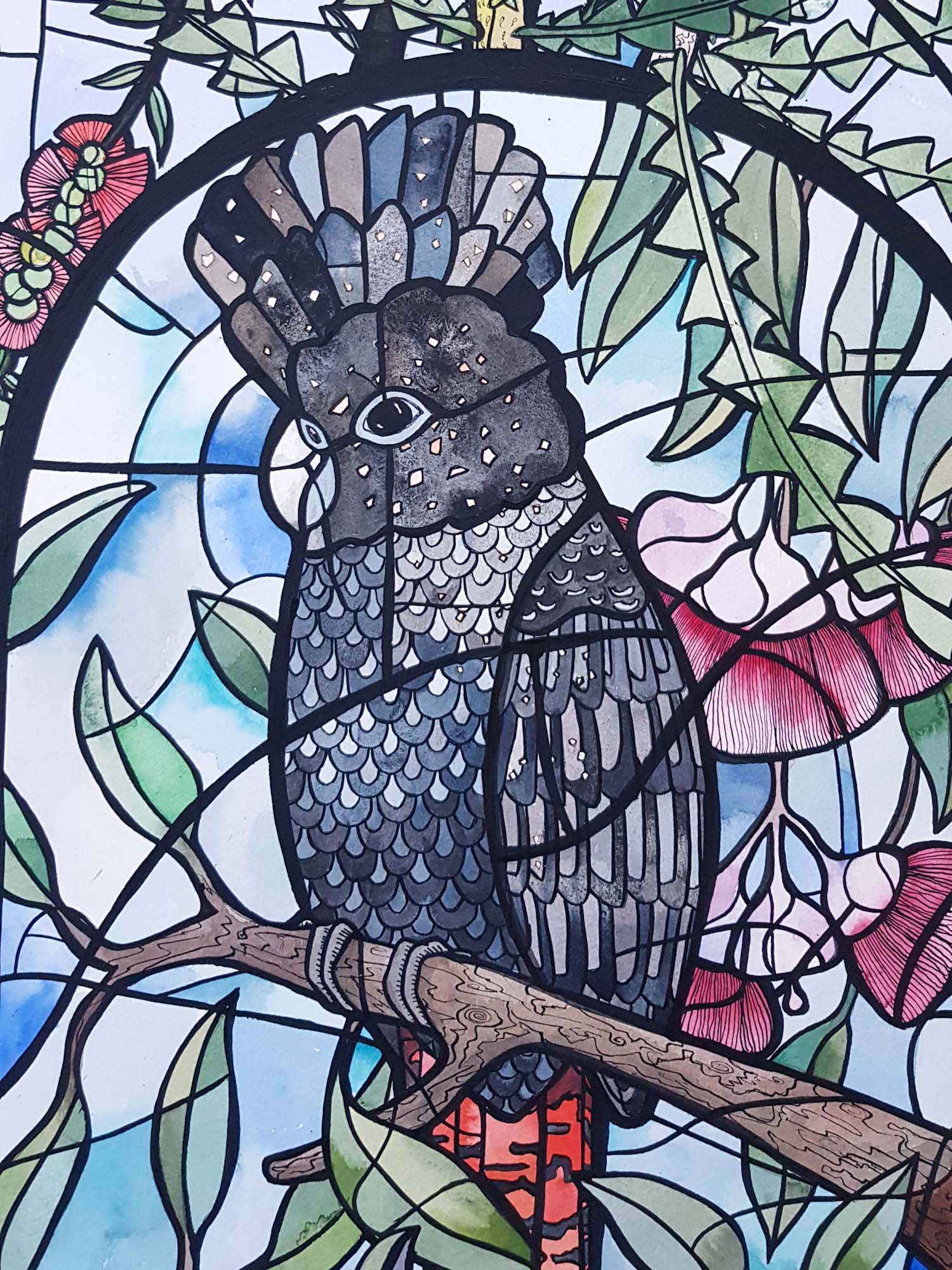 Cockatoo Vase By Nicola Cowie Detail Cockatoo Vase By Nicola Cowie Detail