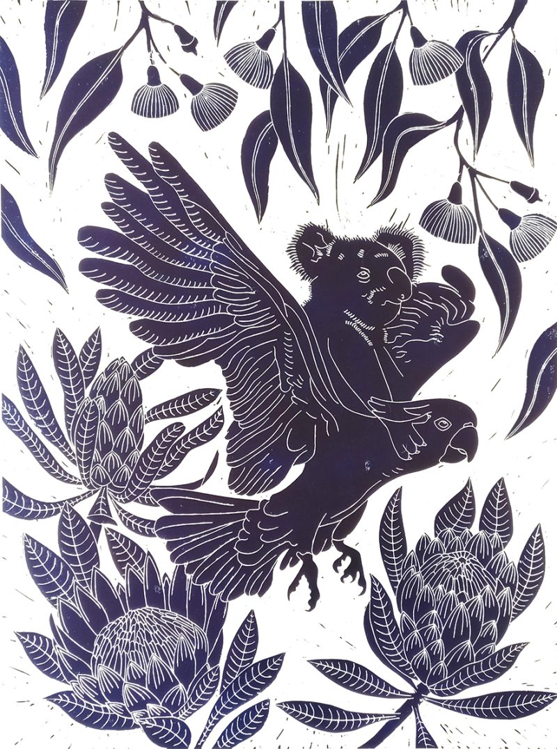 Homeward Bound – Lino Print