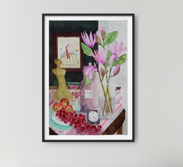 Magmolia Wine And Cherries In Frame