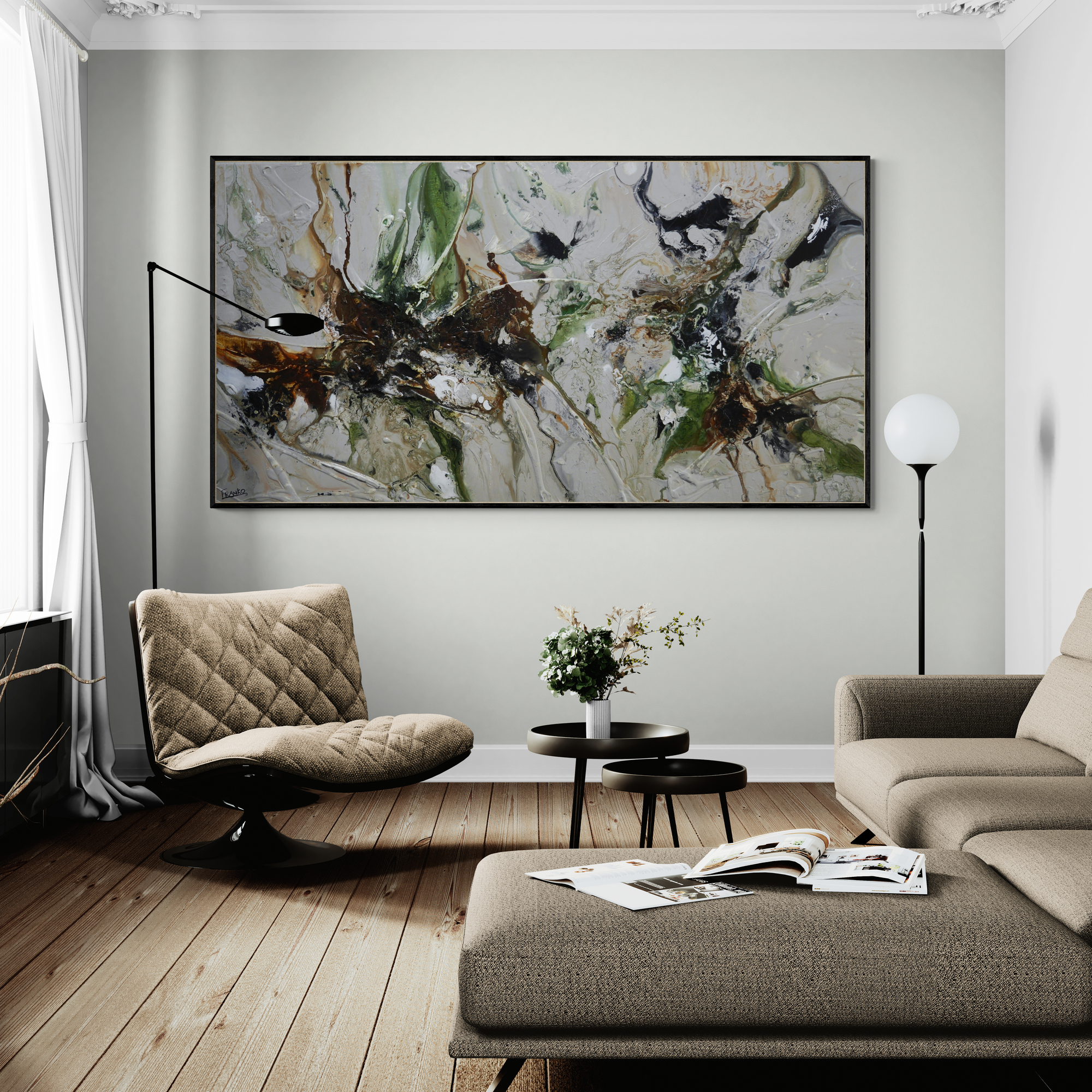 Elegant Living Room With Comfy Sofa