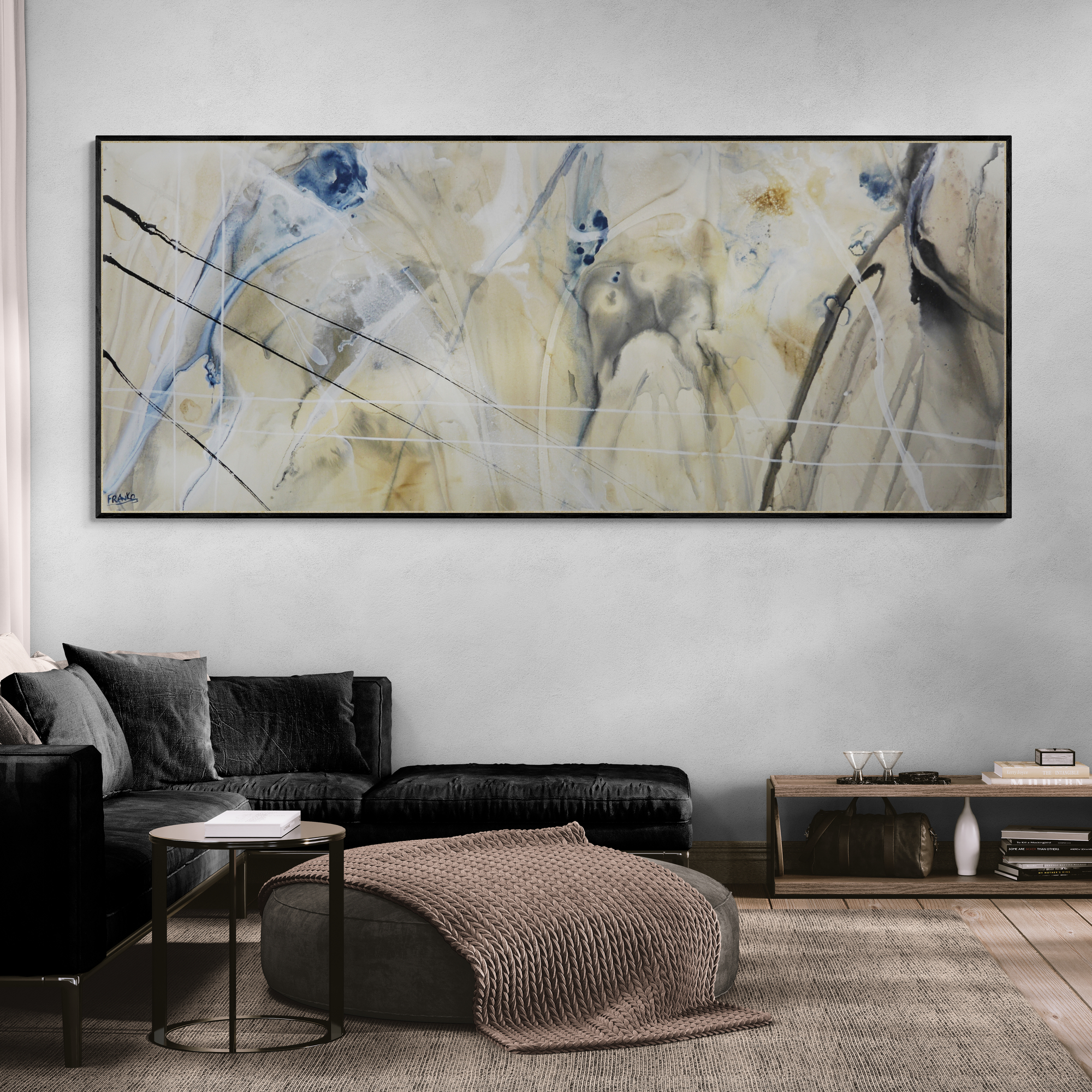 Large Open Living Room With Tropical Plant