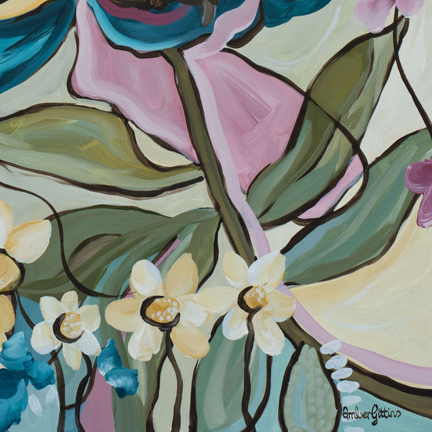 Wildflower Blossoms Original Art By Amber Gittins Signature