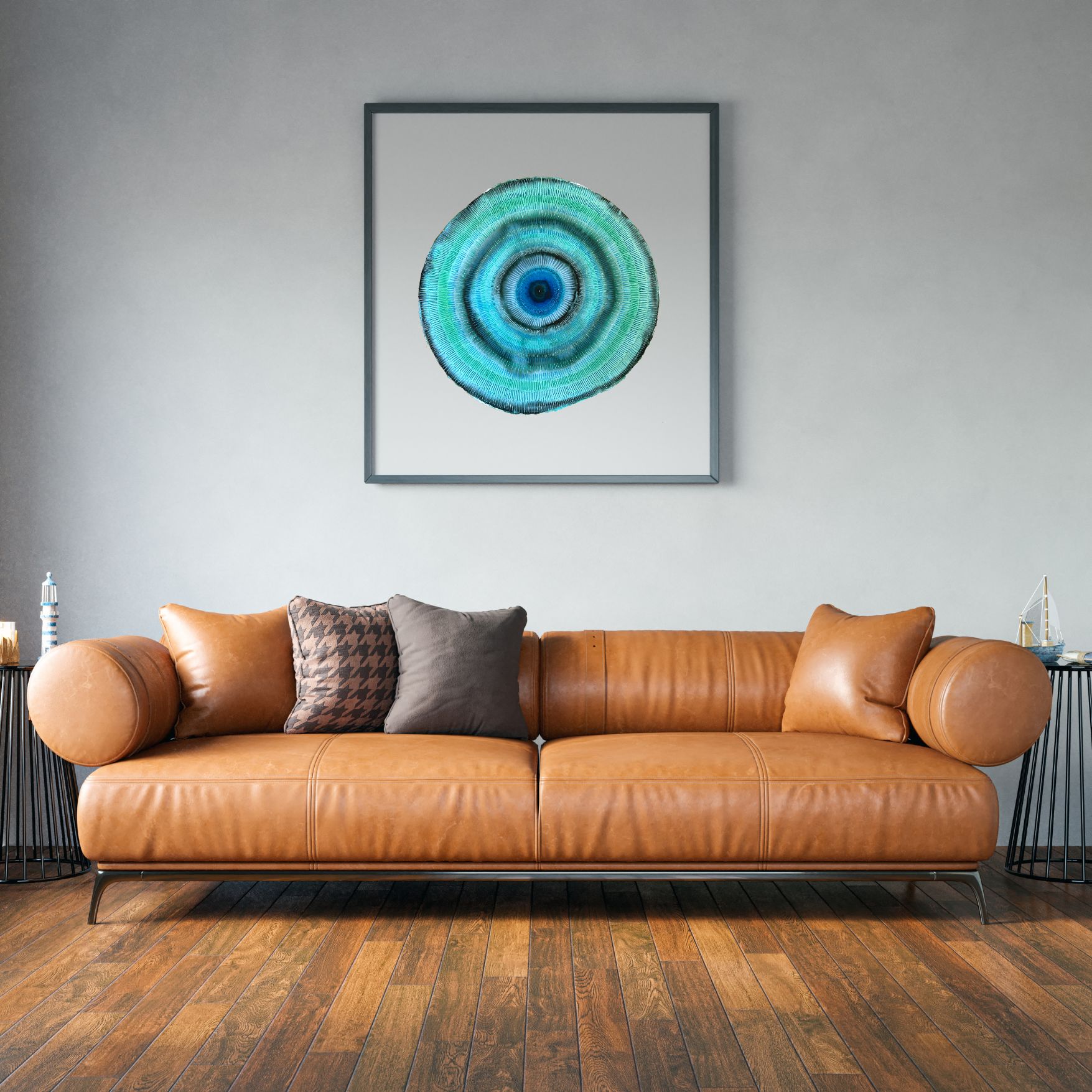  Sydney Artist Leni Kae Aware Eye Of Truth 55x55cm Framed Eg6