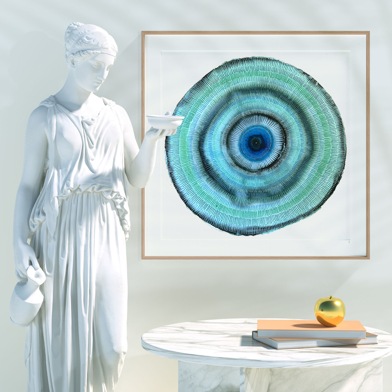  Sydney Artist Leni Kae Aware Eye Of Truth 55x55cm Framed Eg3