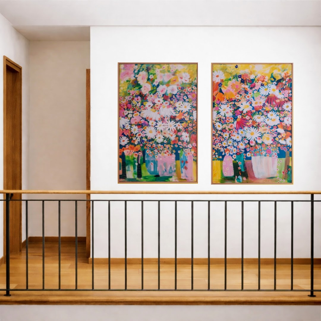 Abundant Life I & Ii Diptych At Top Of Stairs