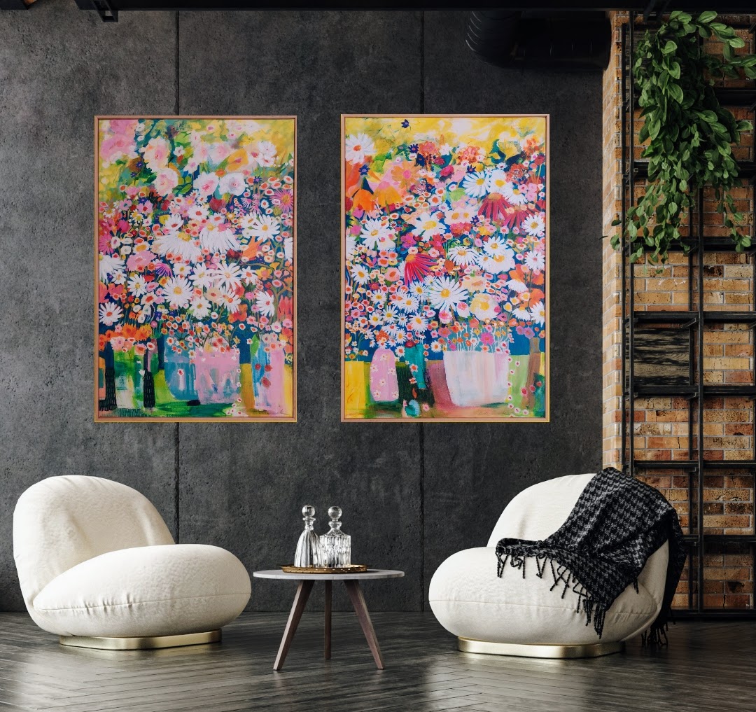 Abundant Life I & Ii Diptych In Living Room