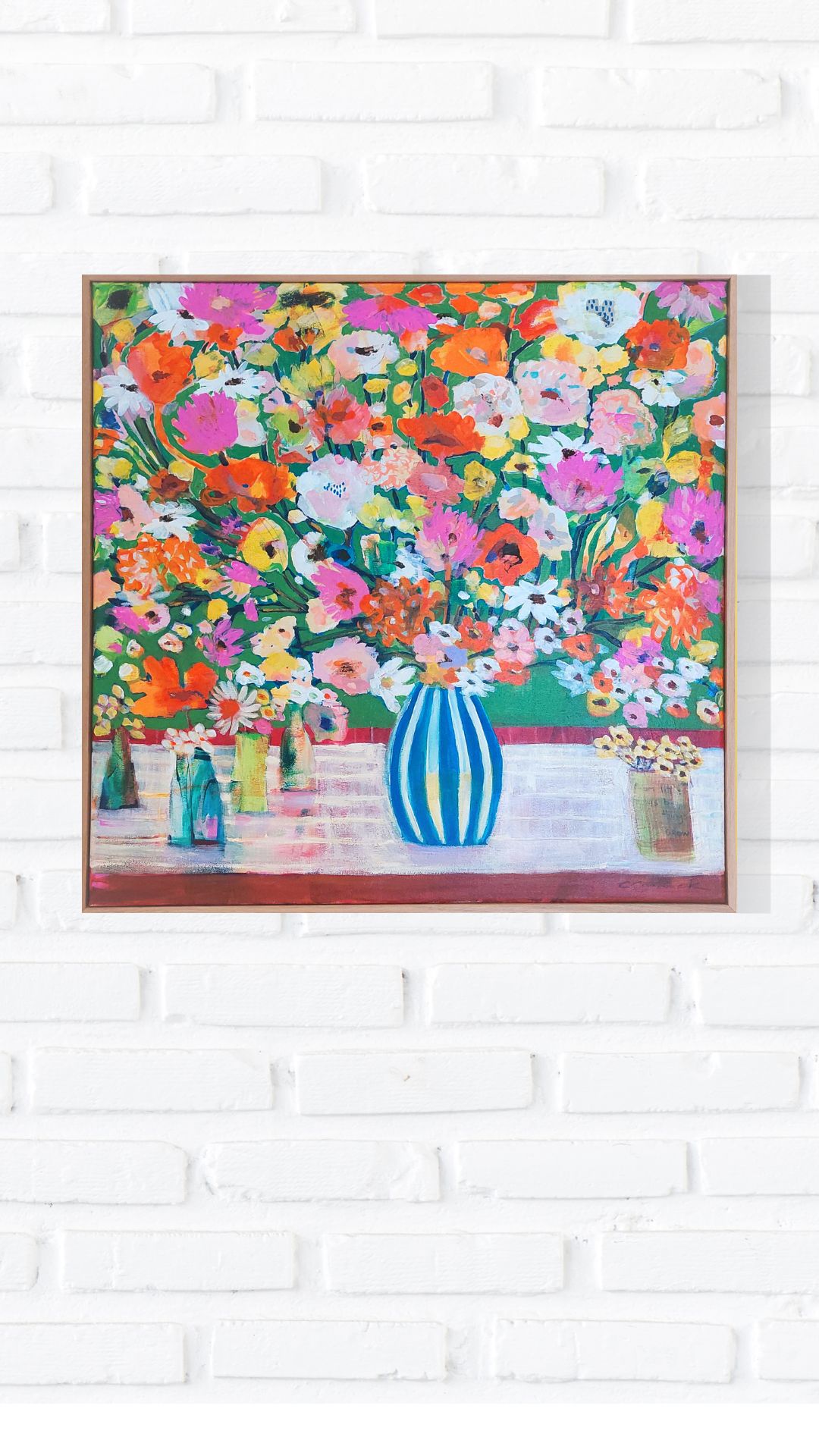 Start The Day With Colour On White Brick Wall