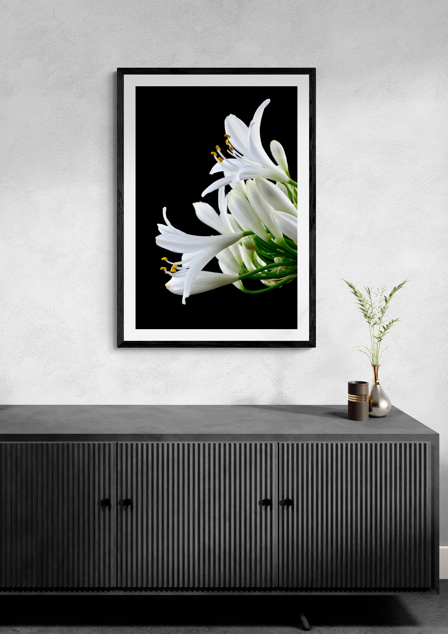 Living Room With A Large Cabinet And Plants (8)