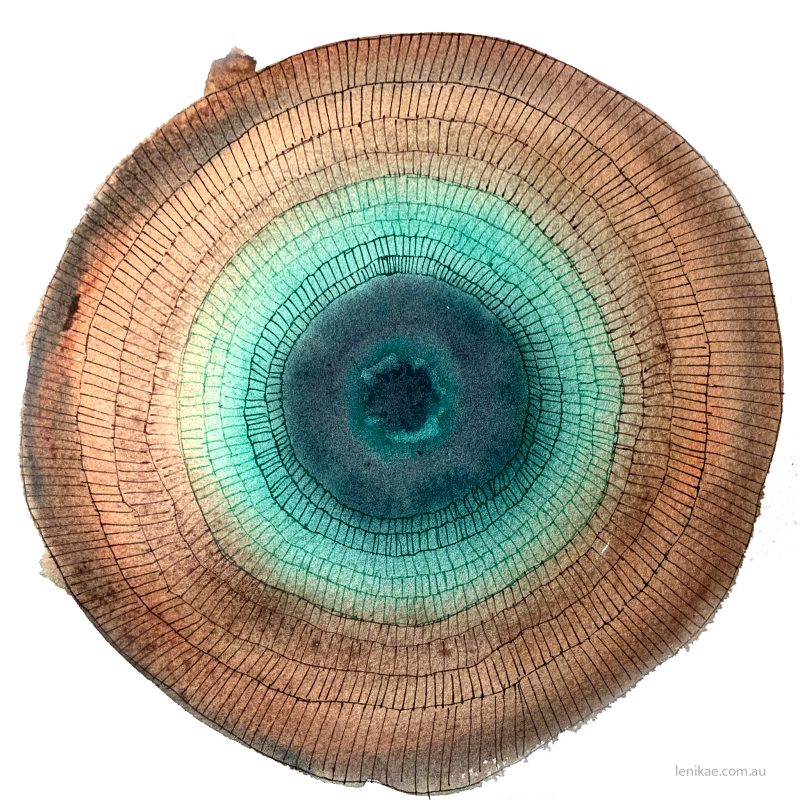 Aware Mandala in Brown and Blue