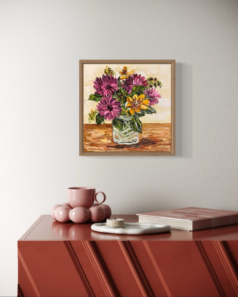 Flowers in glass vase