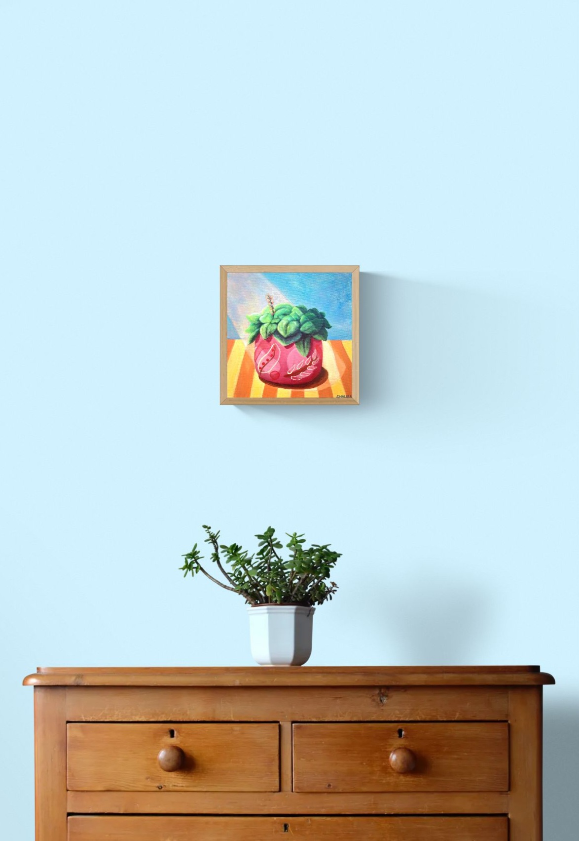 Plant On Wooden Drawers