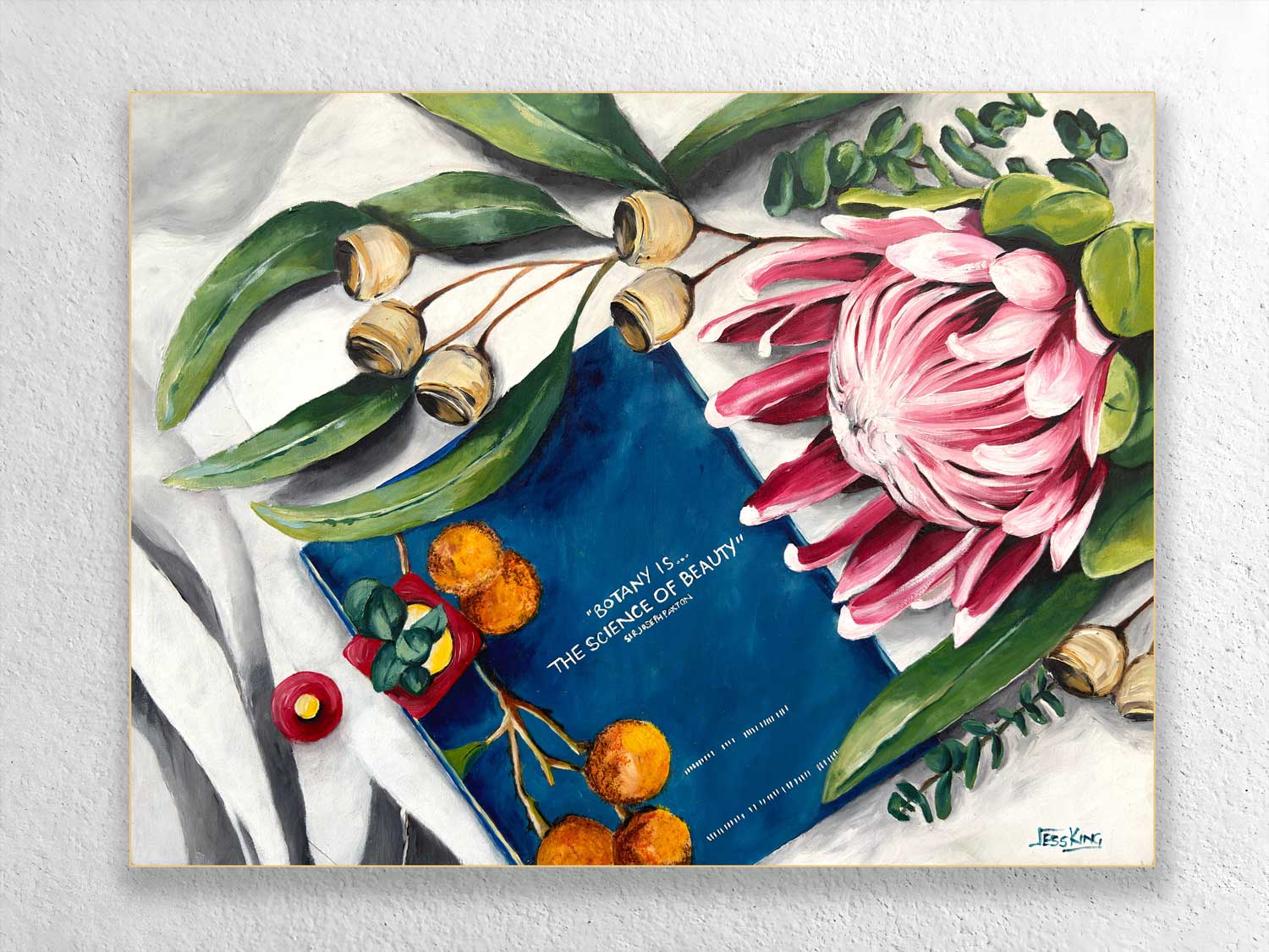 Protea, Petals And Pages Jess King Artist Wall