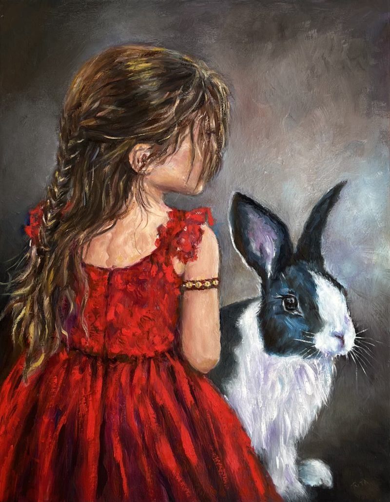 The Girl in Red and Her Rabbit
